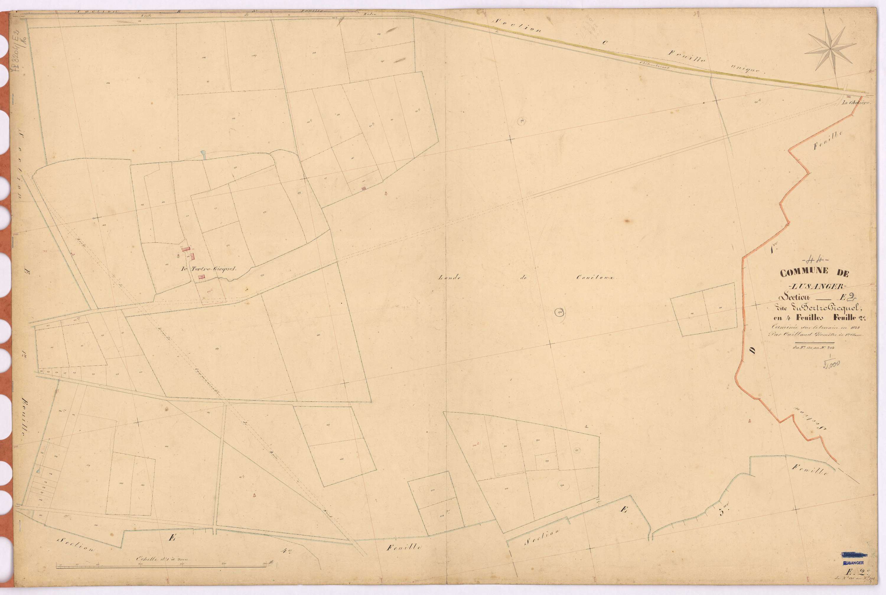 Lusanger - Section E2 Tertre-Gicquel (section du) ; 130-204
