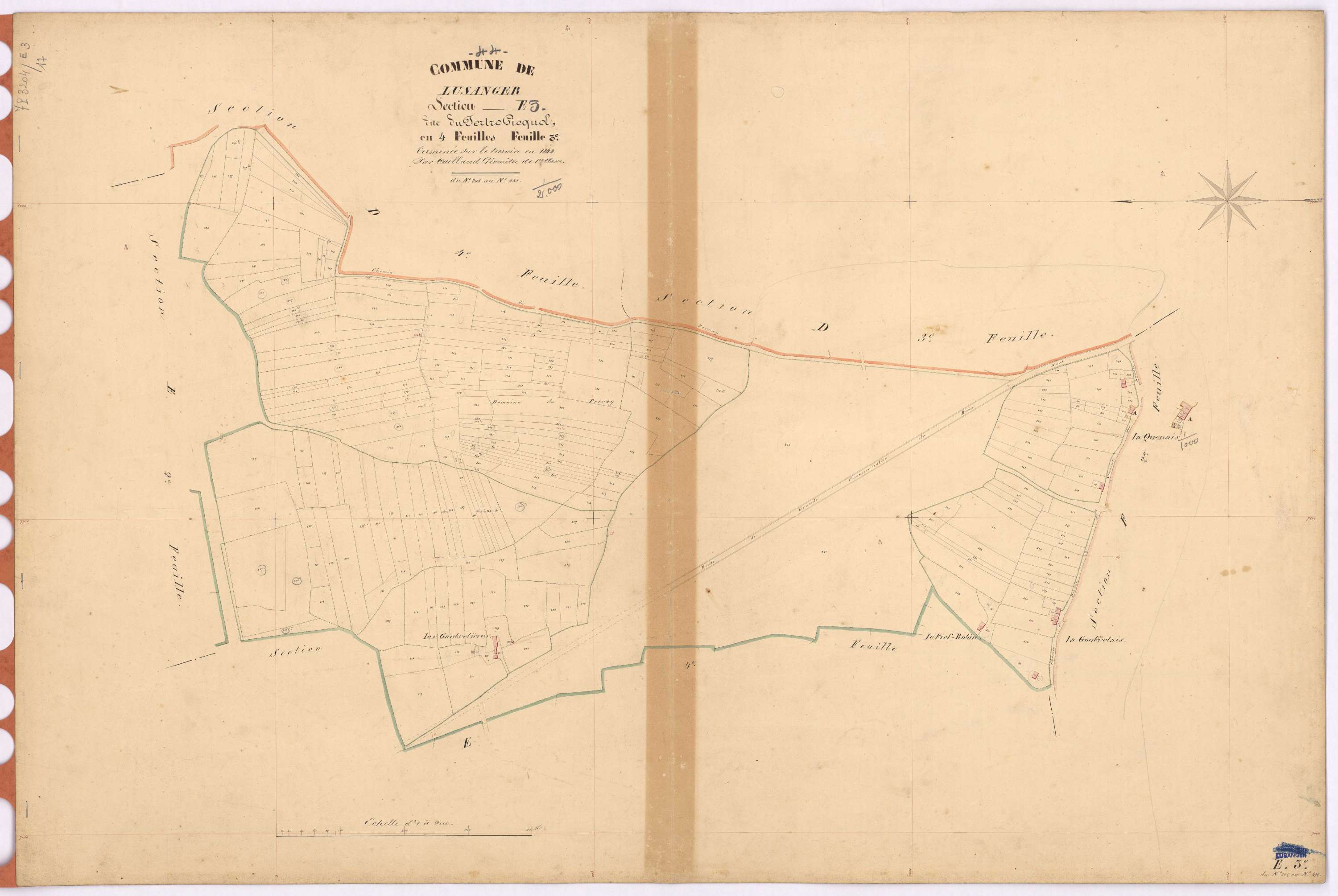 Lusanger - Section E3 Tertre-Gicquel (section du) ; 205-455