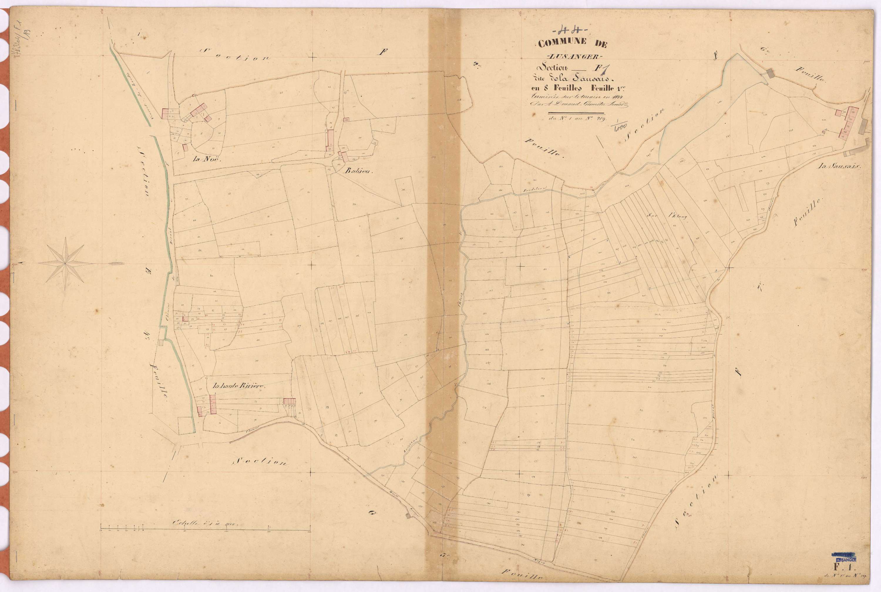 Lusanger - Section F1 Sausais (section de La) ; 1-289
