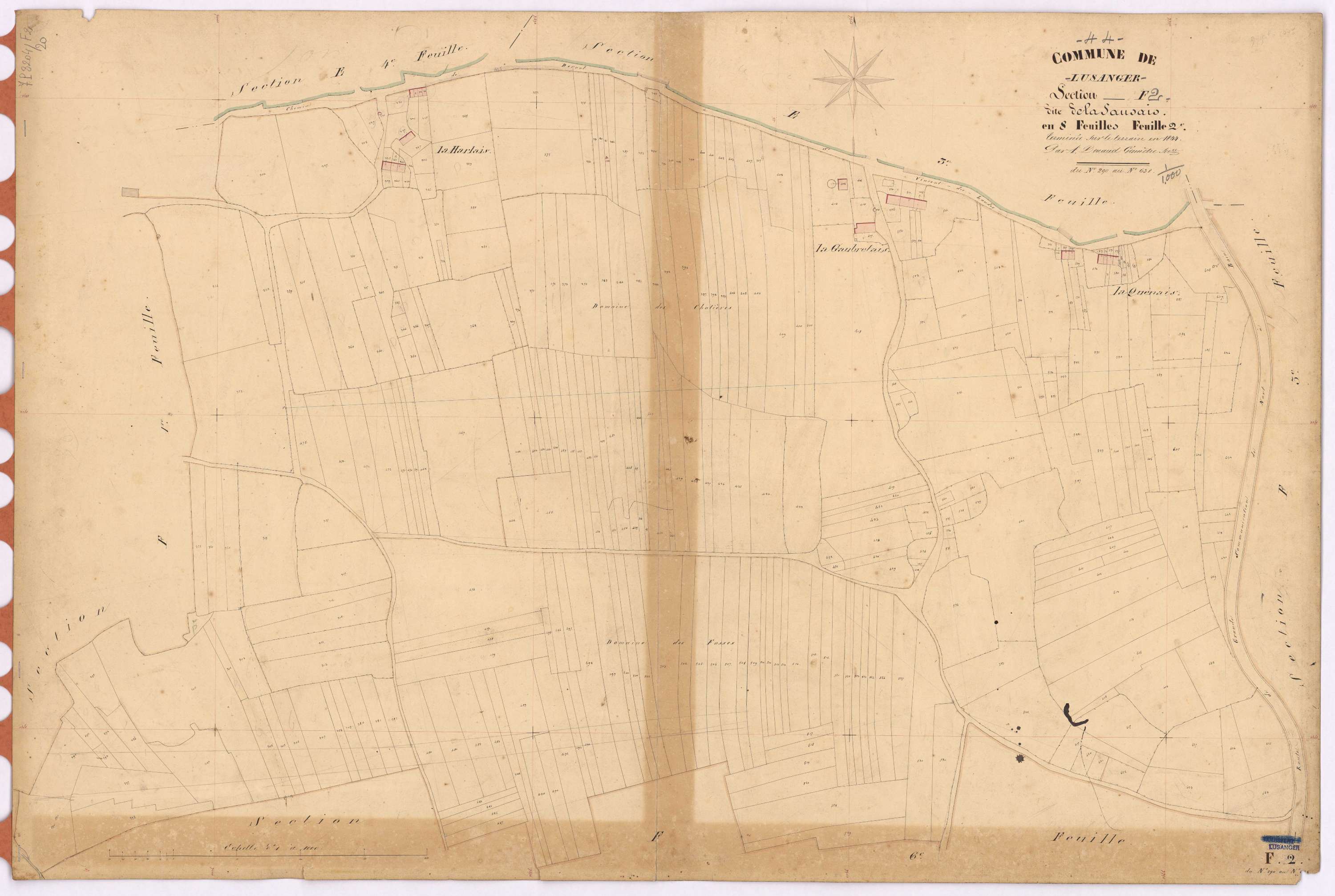 Lusanger - Section F2 Sausais (section de La) ; 290-638