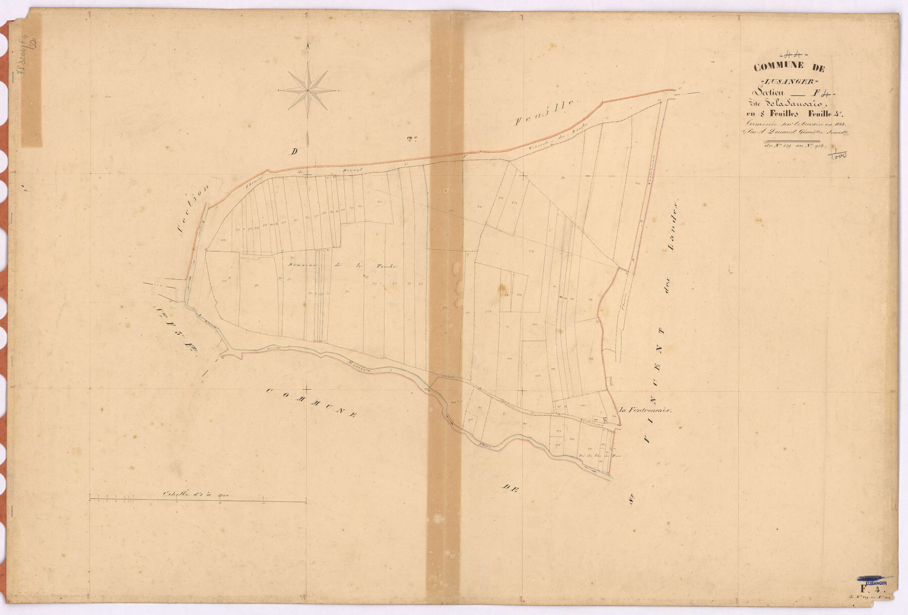 Lusanger - Section F4 Sausais (section de La) ; 839-914