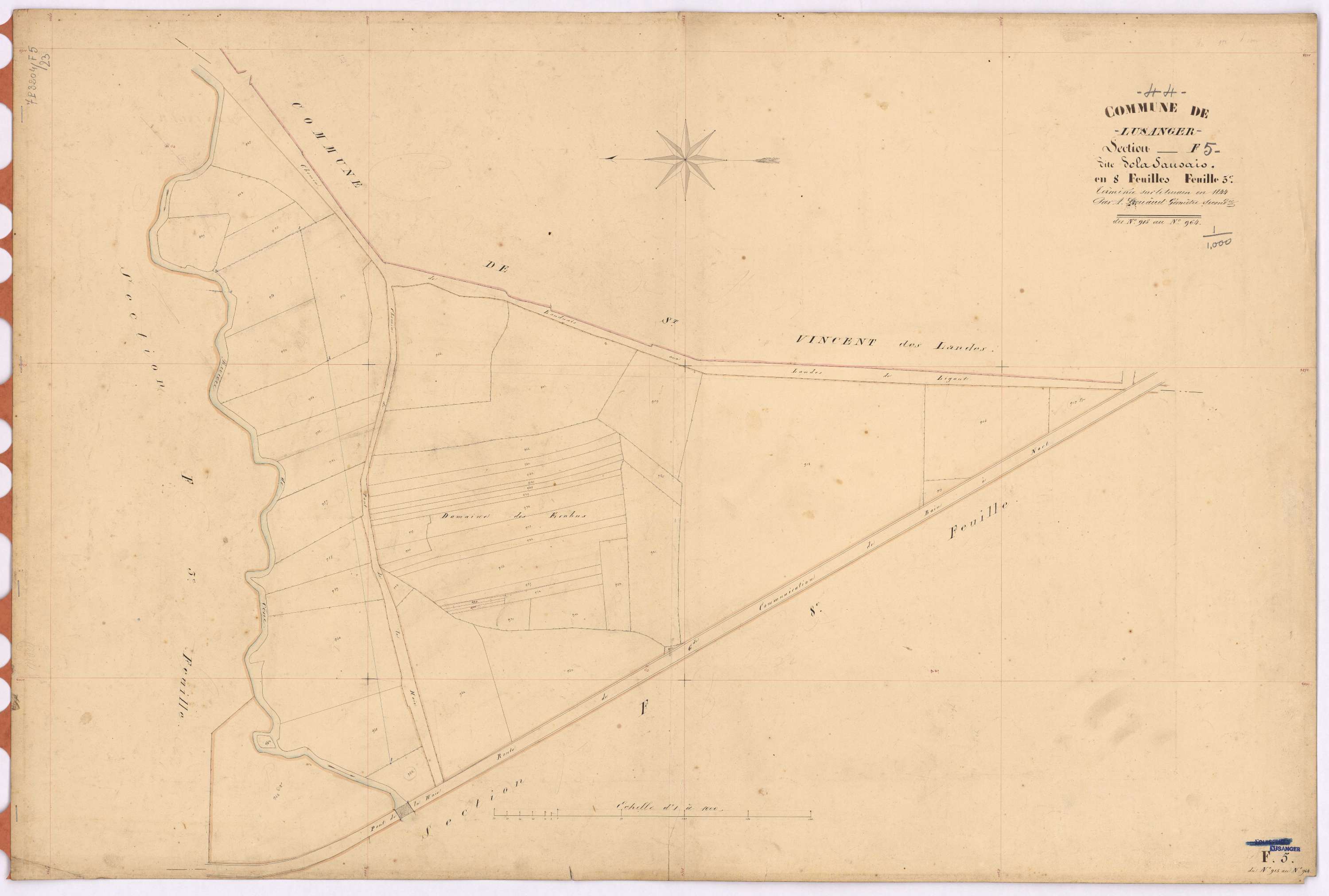 Lusanger - Section F5 Sausais (section de La) ; 915-964