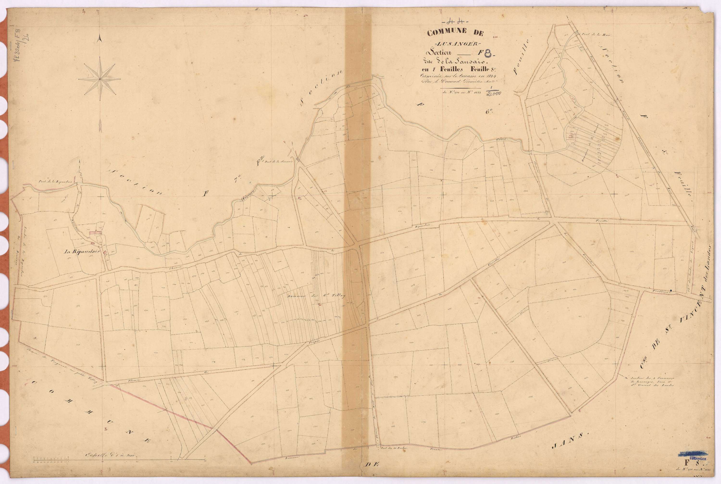 Lusanger - Section F8 Sausais (section de La) ; 1528-1823