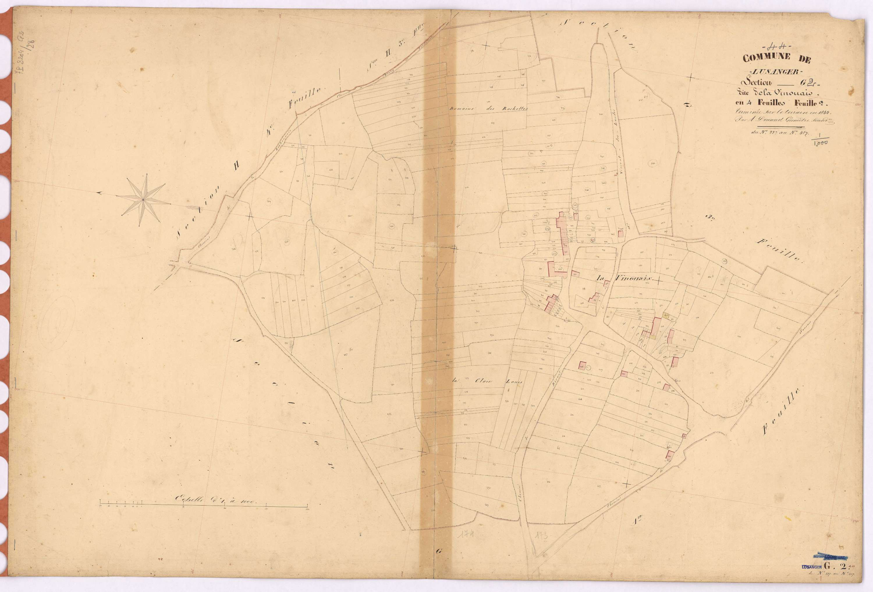 Lusanger - Section G2 Vinouais (section de La) ; 227-487