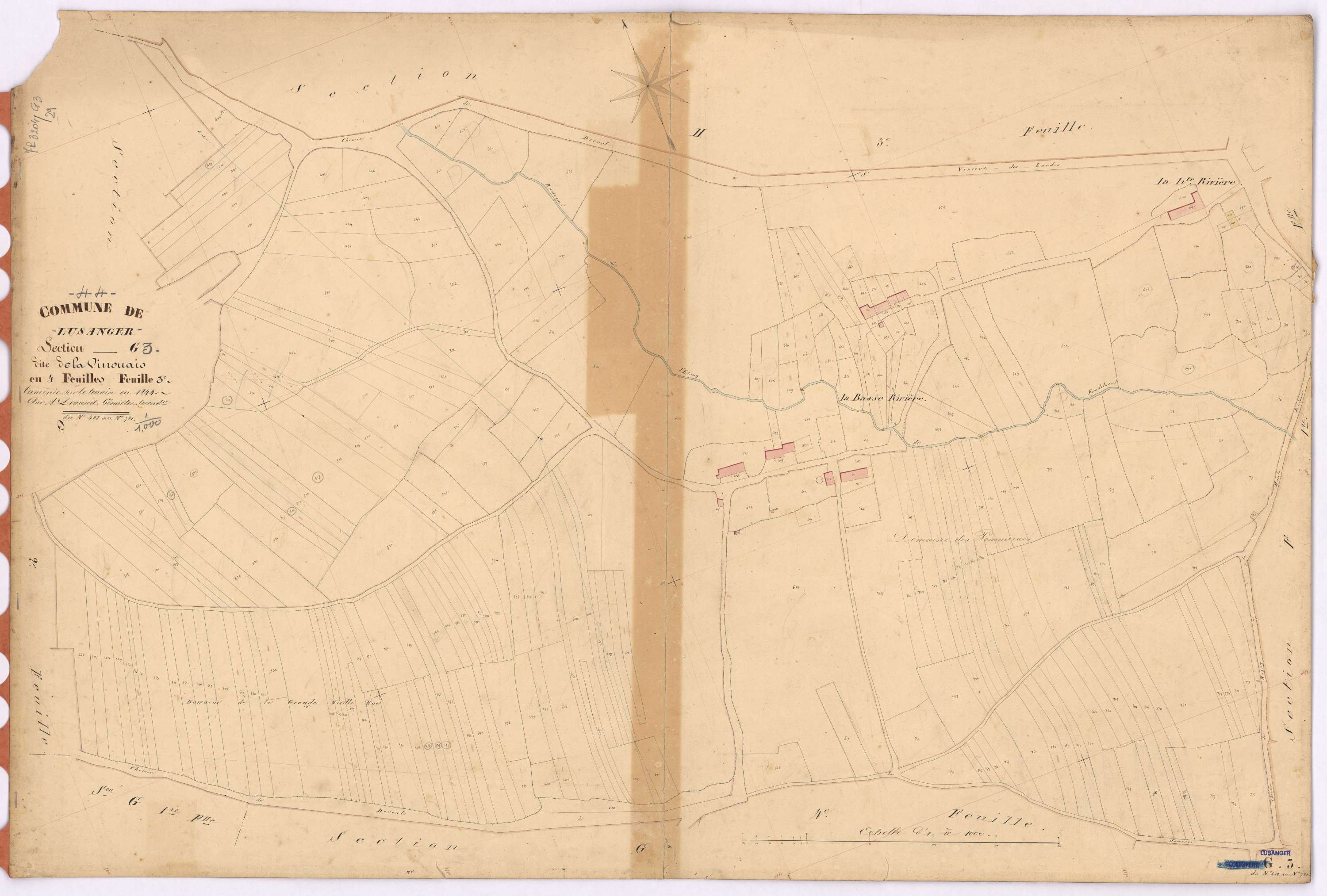 Lusanger - Section G3 Vinouais (section de La) ; 488-781