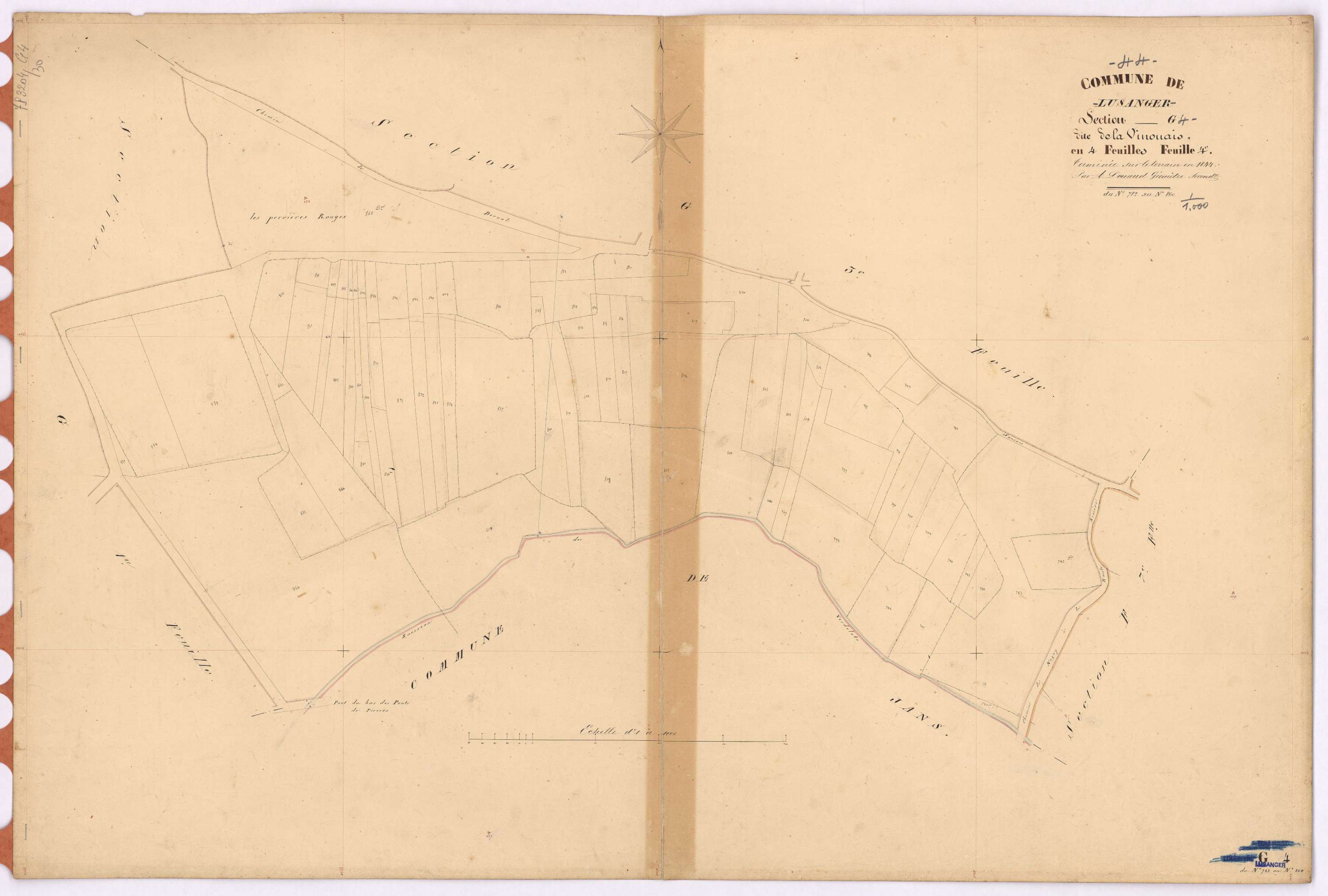 Lusanger - Section G4 Vinouais (section de La) ; 782-860