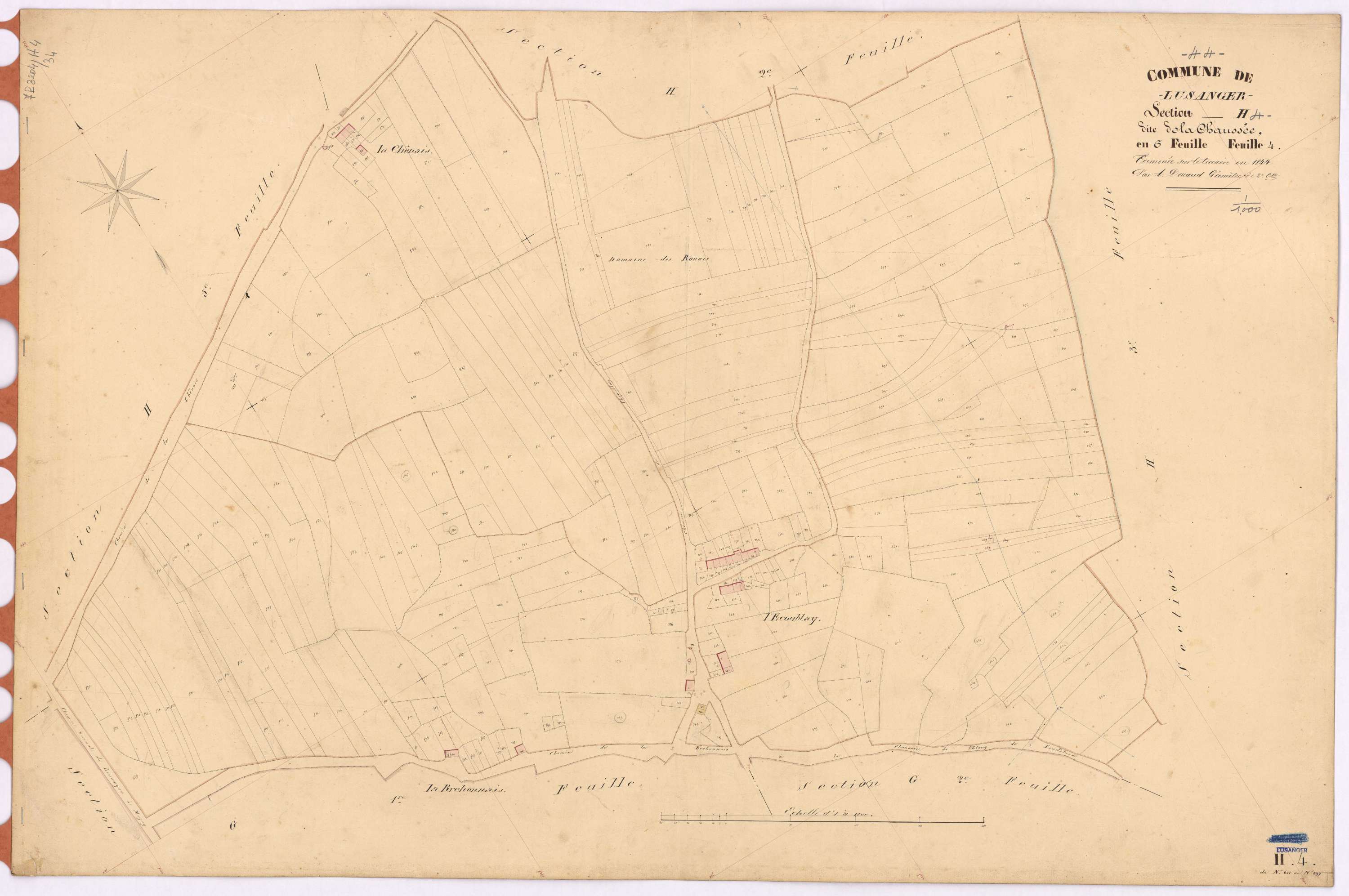 Lusanger - Section H4 Chaussée (section de La) ; 621-899