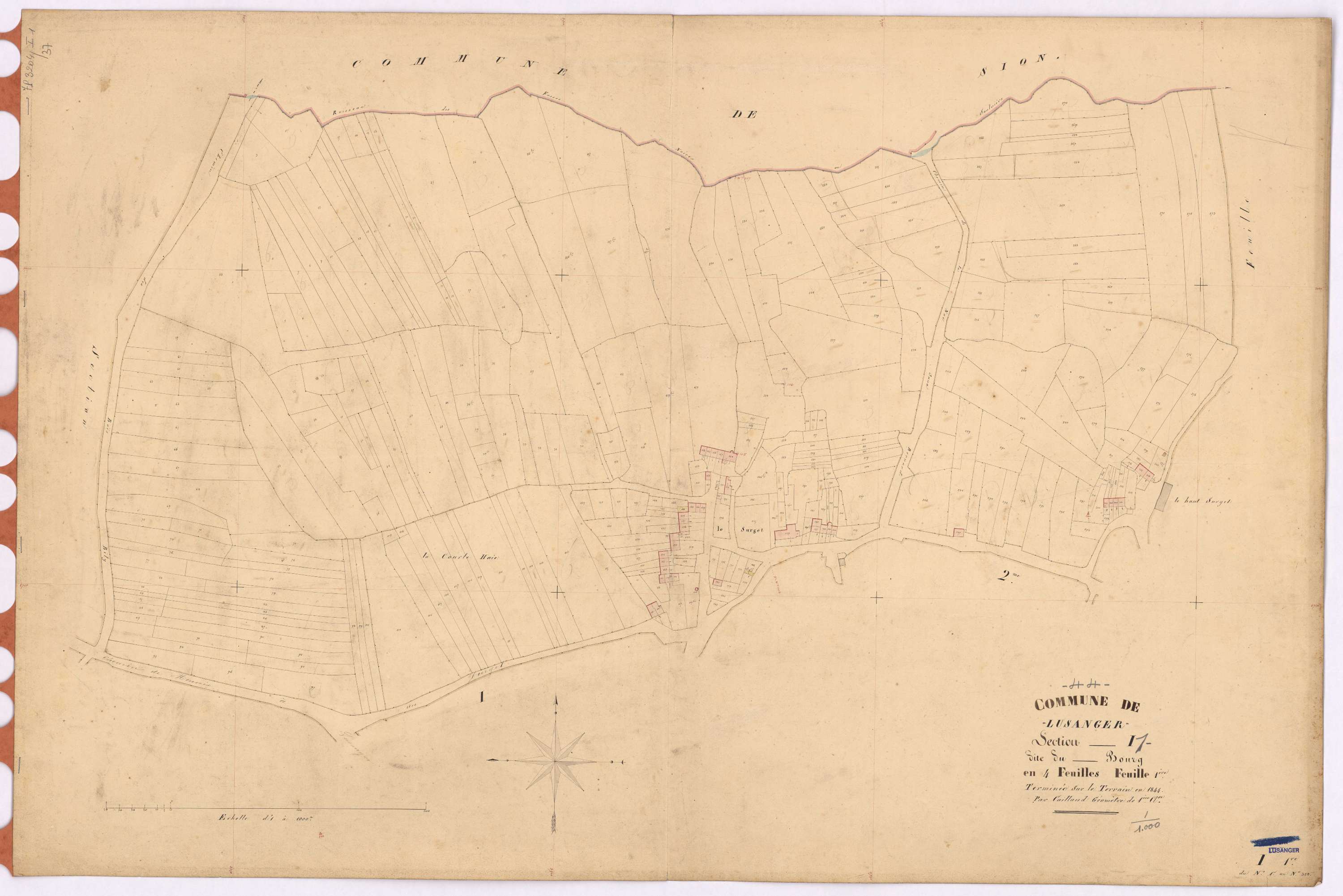 Lusanger - Section I1 Bourg (section du) ; 1-322