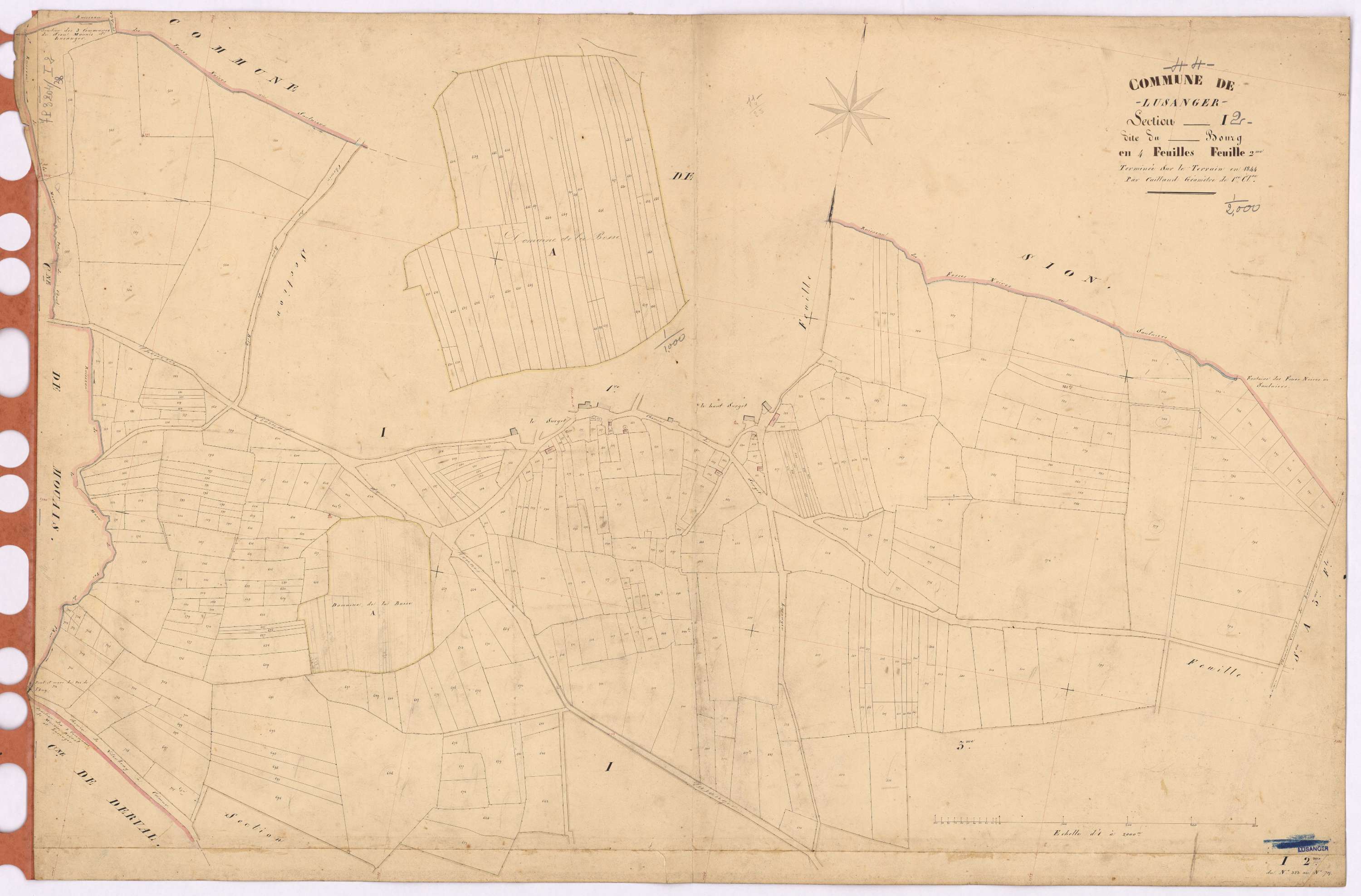 Lusanger - Section I2 Bourg (section du) ; 323-715