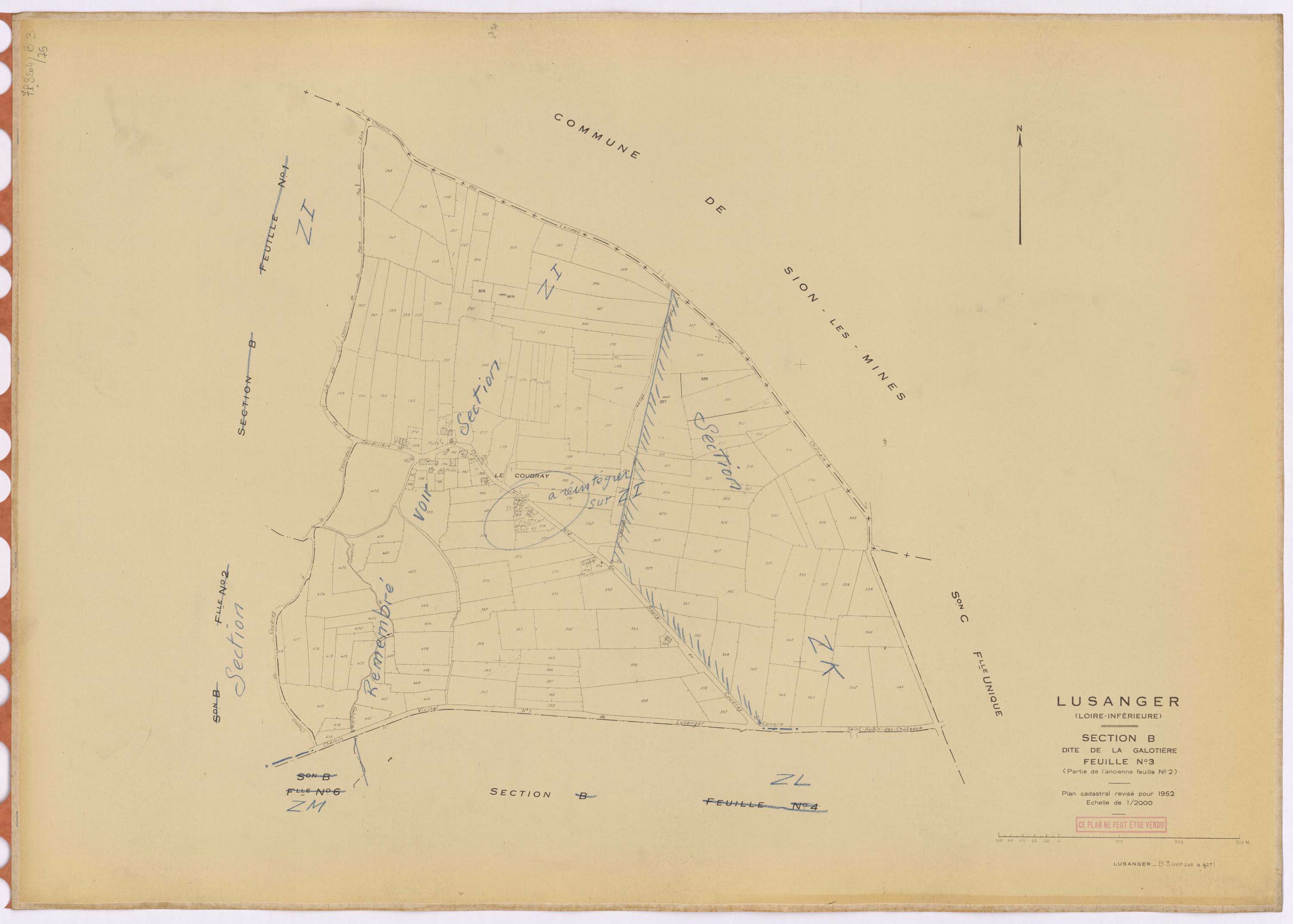 Lusanger - Section B3 Galotière (section de La) ; 246-427