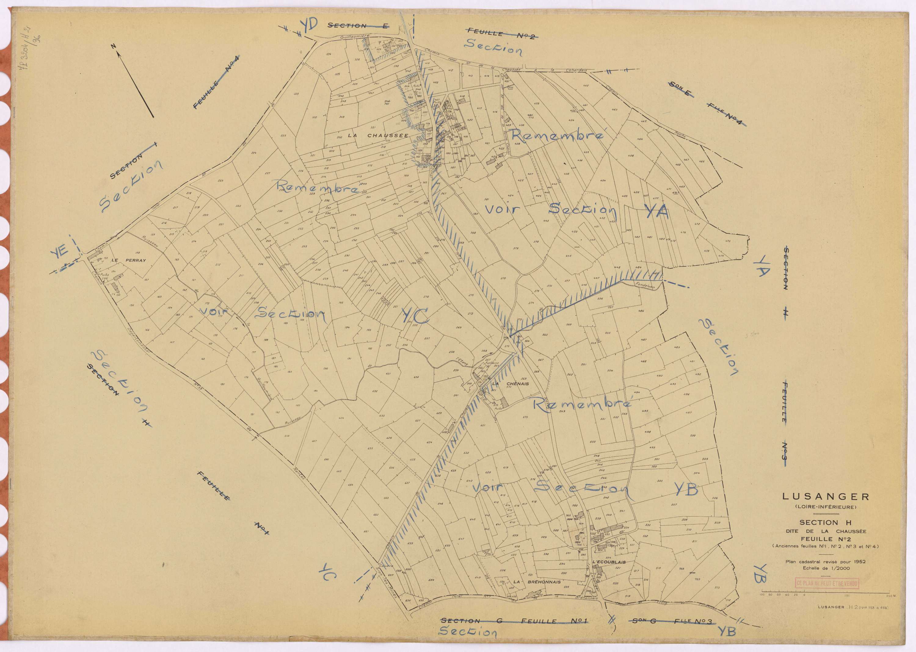 Lusanger - Section H2 Chaussée (section de La) ; 153-668