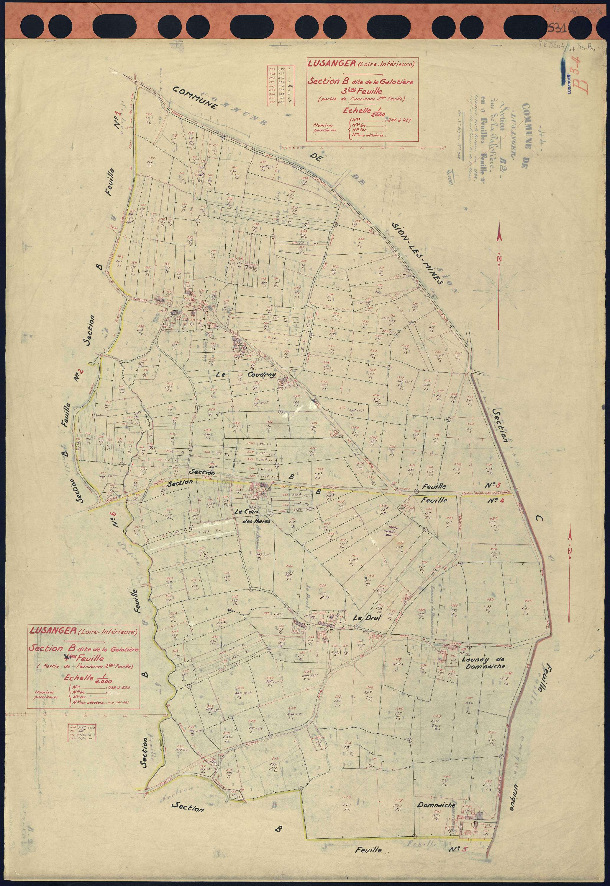 Lusanger - Section B3 B4 Galotière (section de La) . 246-427 . 428-550