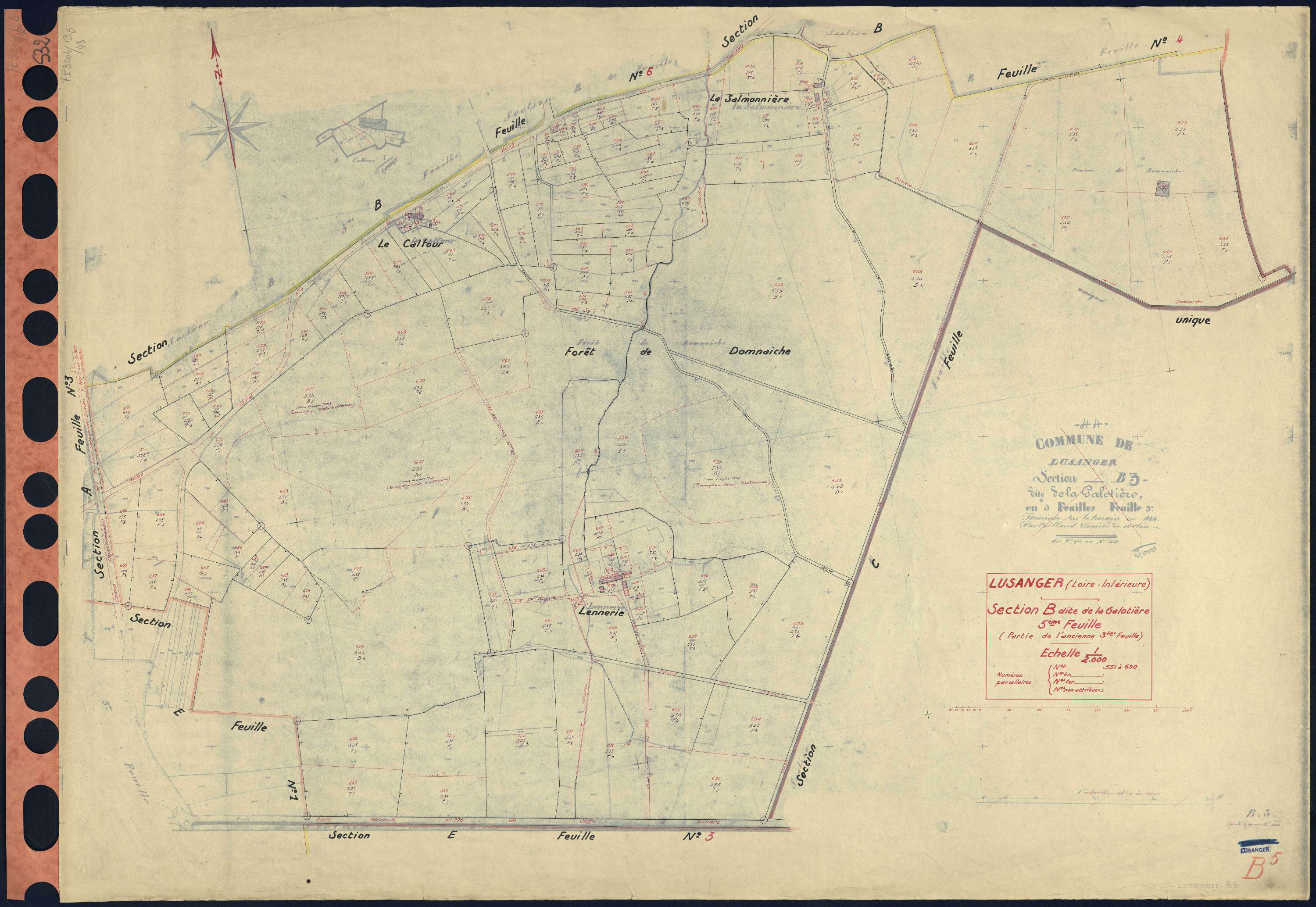 Lusanger - Section B5 Galotière (section de La) . 551-690