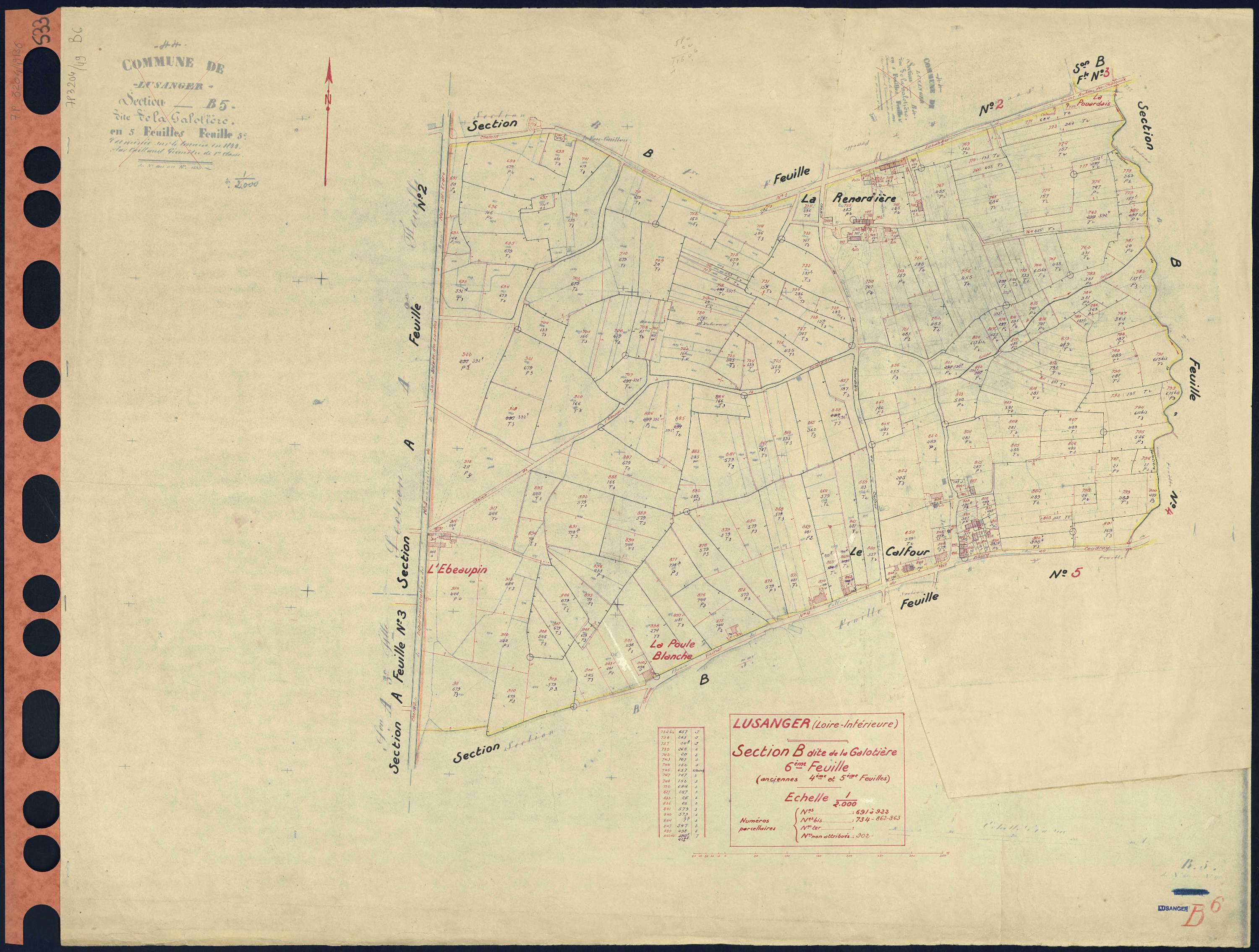 Lusanger - Section B6 Galotière (section de La) . 691-922