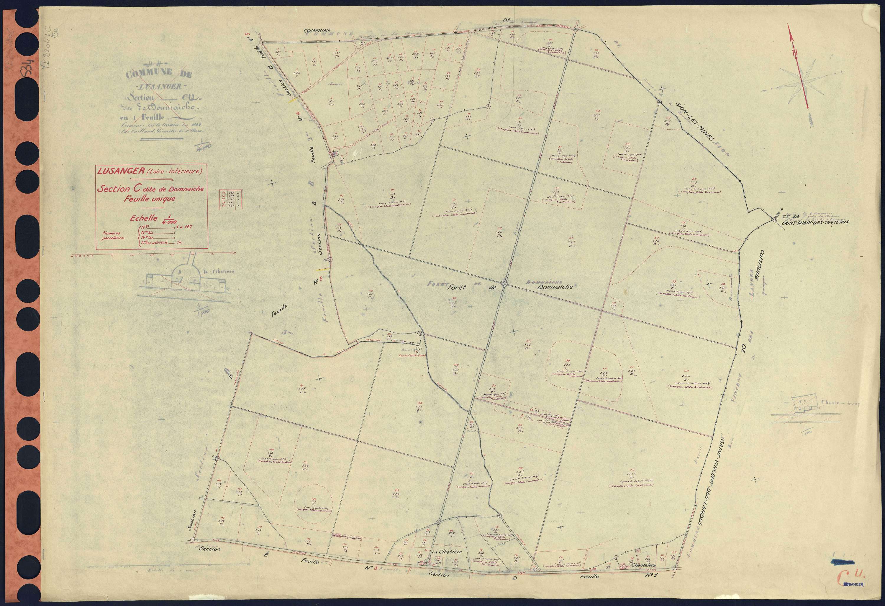 Lusanger - Section C Domnaiche (section de) . 1-117
