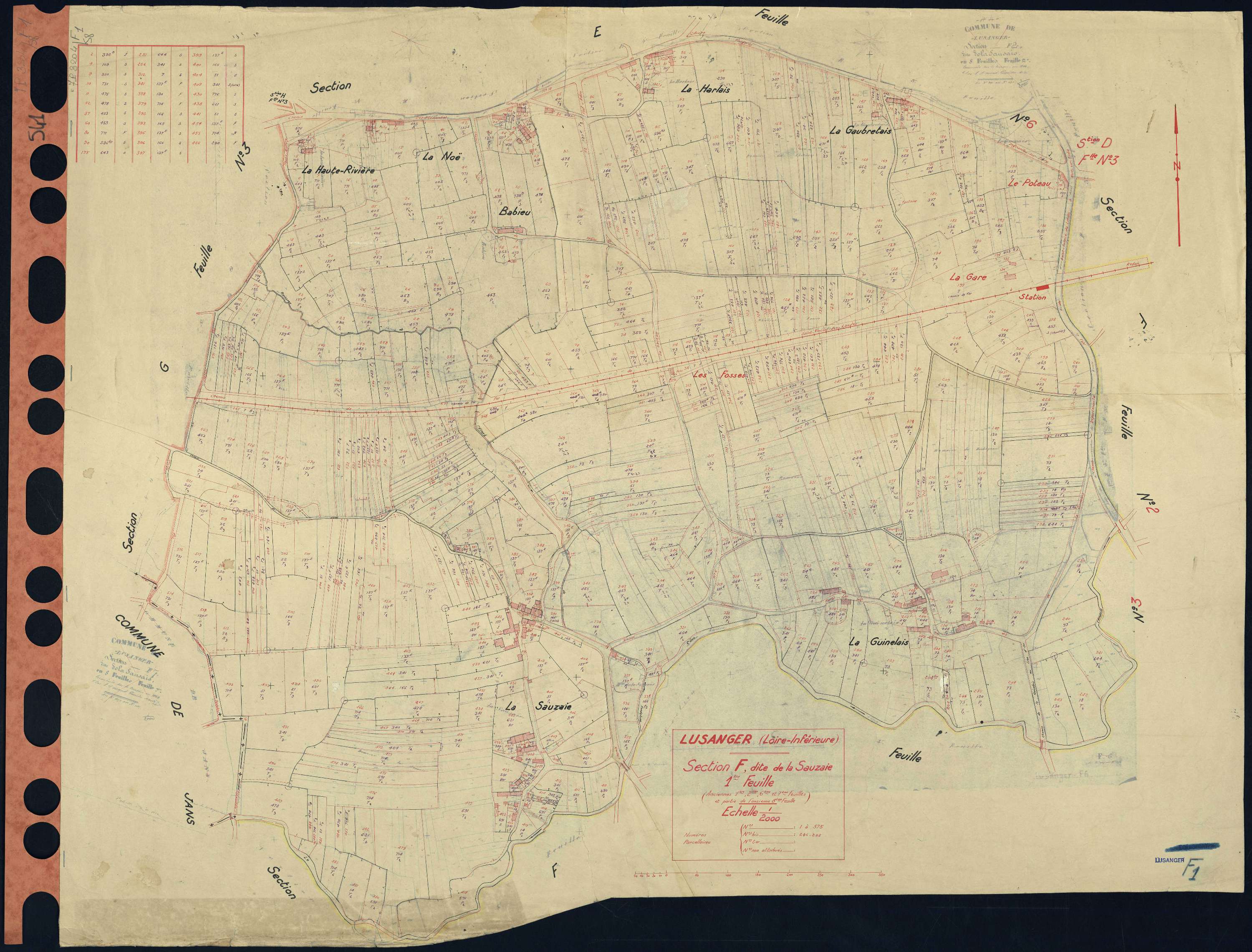 Lusanger - Section F1 Sauzaie (section de La) . 1-575