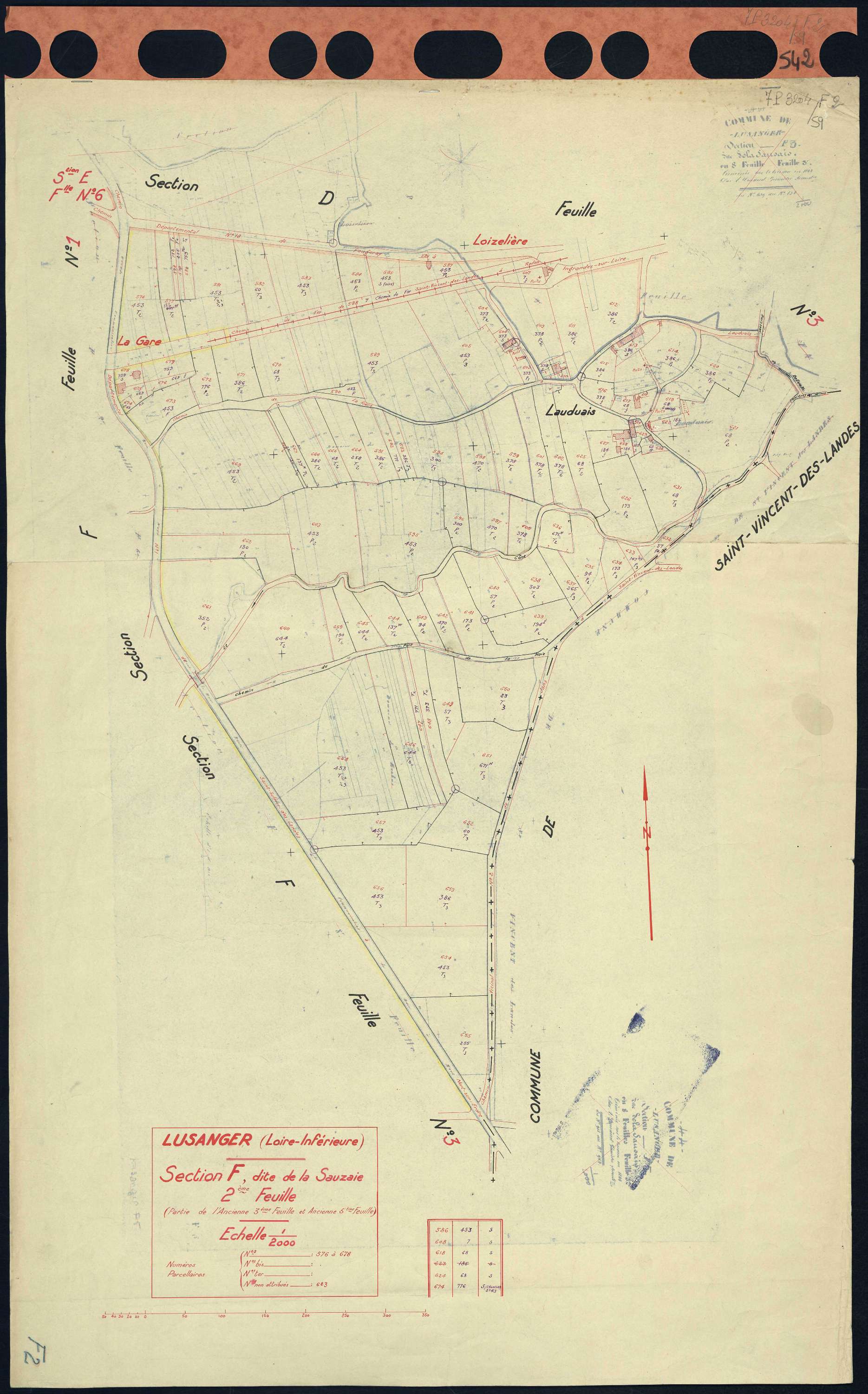 Lusanger - Section F2 Sauzaie (section de La) . 576-678