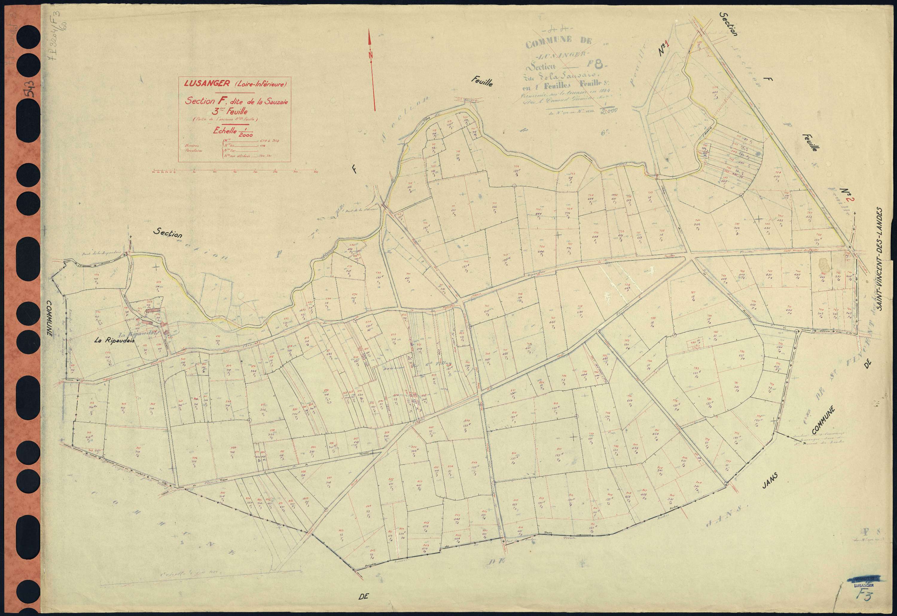 Lusanger - Section F3 Sauzaie (section de La) . 679-910