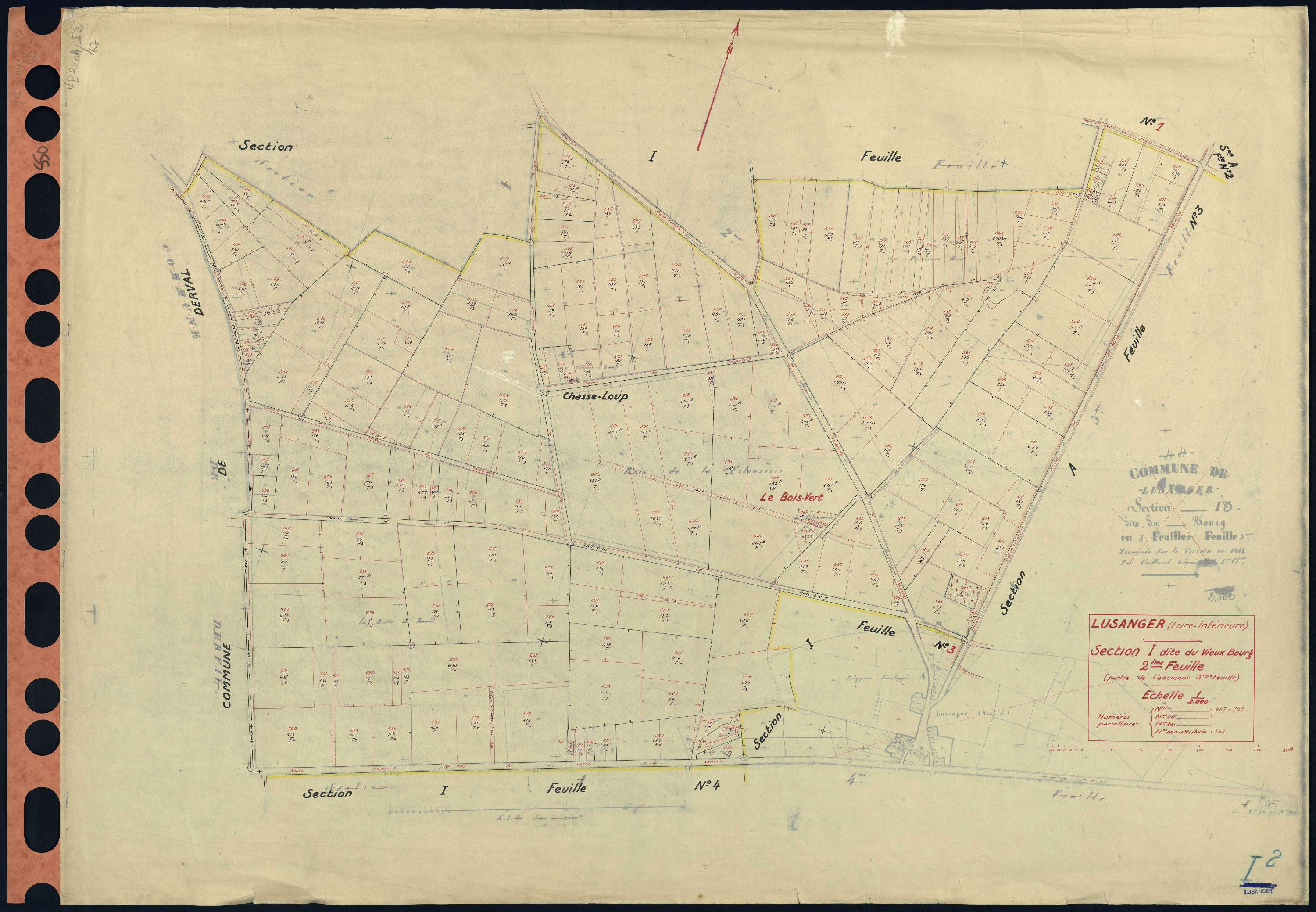 Lusanger - Section I2 Vieux Bourg (section du) . 487-708