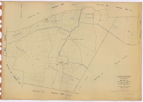 Lusanger - Section B5 Galotière (section de La) ; 551-690