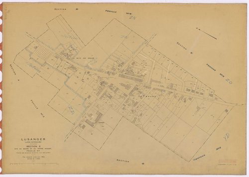 Lusanger - Section E1 Bourg et Tertre Gicquel (section du) ; 1-180