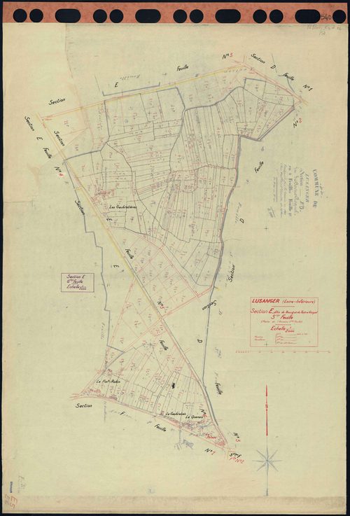 Lusanger - Section E5 E6 Bourg et Tertre Gicquel (section du) . 655-797 . 798-977