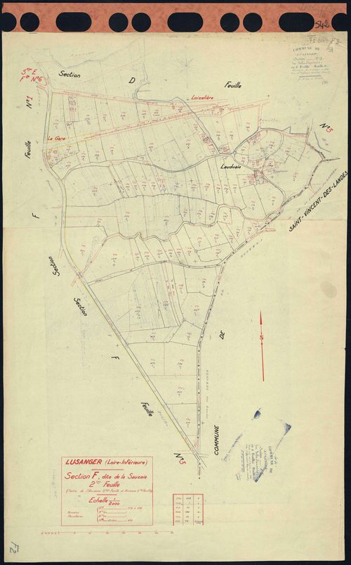 Lusanger - Section F2 Sauzaie (section de La) . 576-678