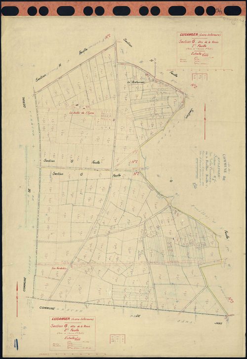 Lusanger - Section G1 G2 Vinois (section de La) . 1-89 . 90-222