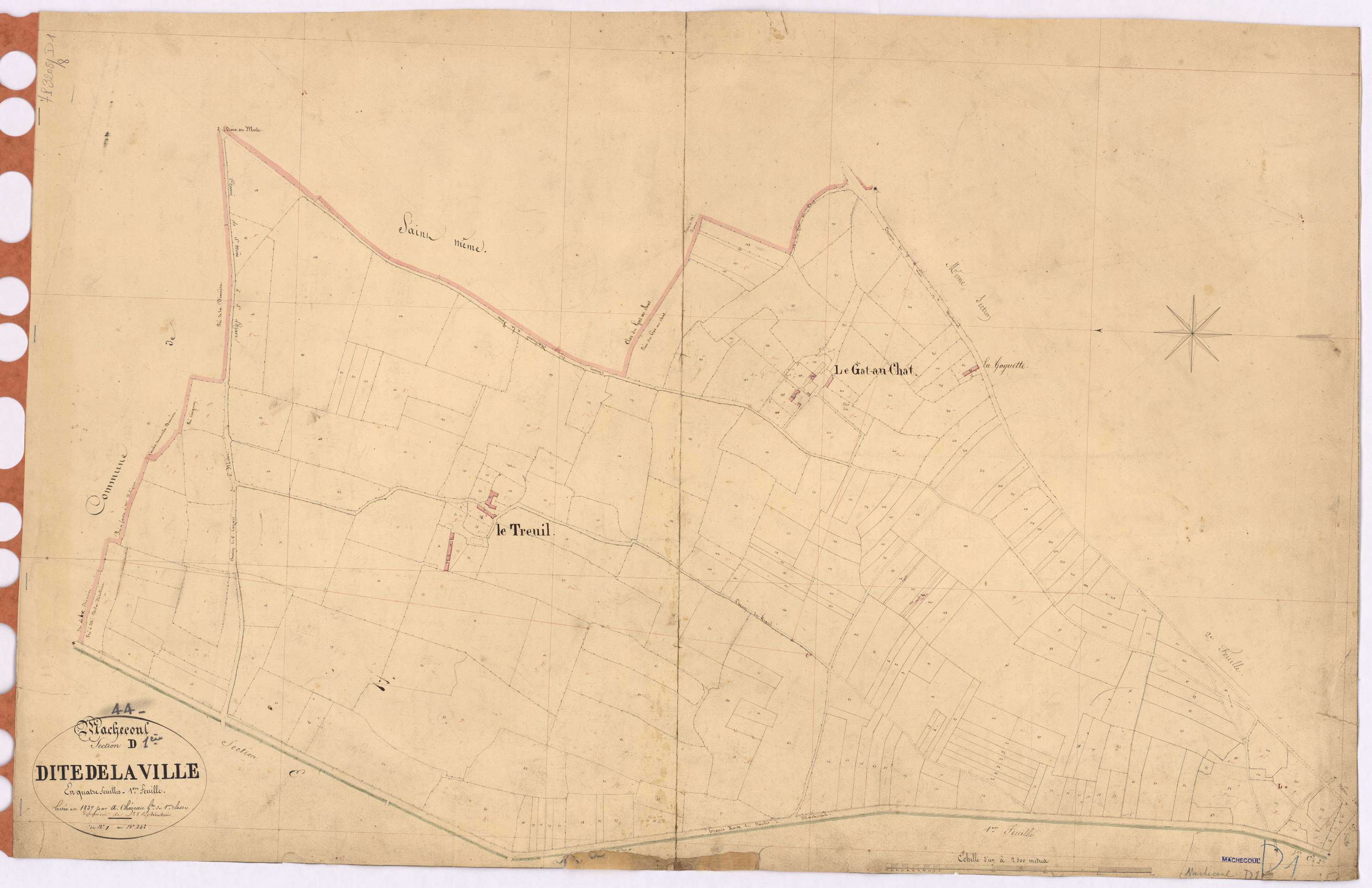 Machecoul - Section D1 Ville (section de La) ; 1-242
