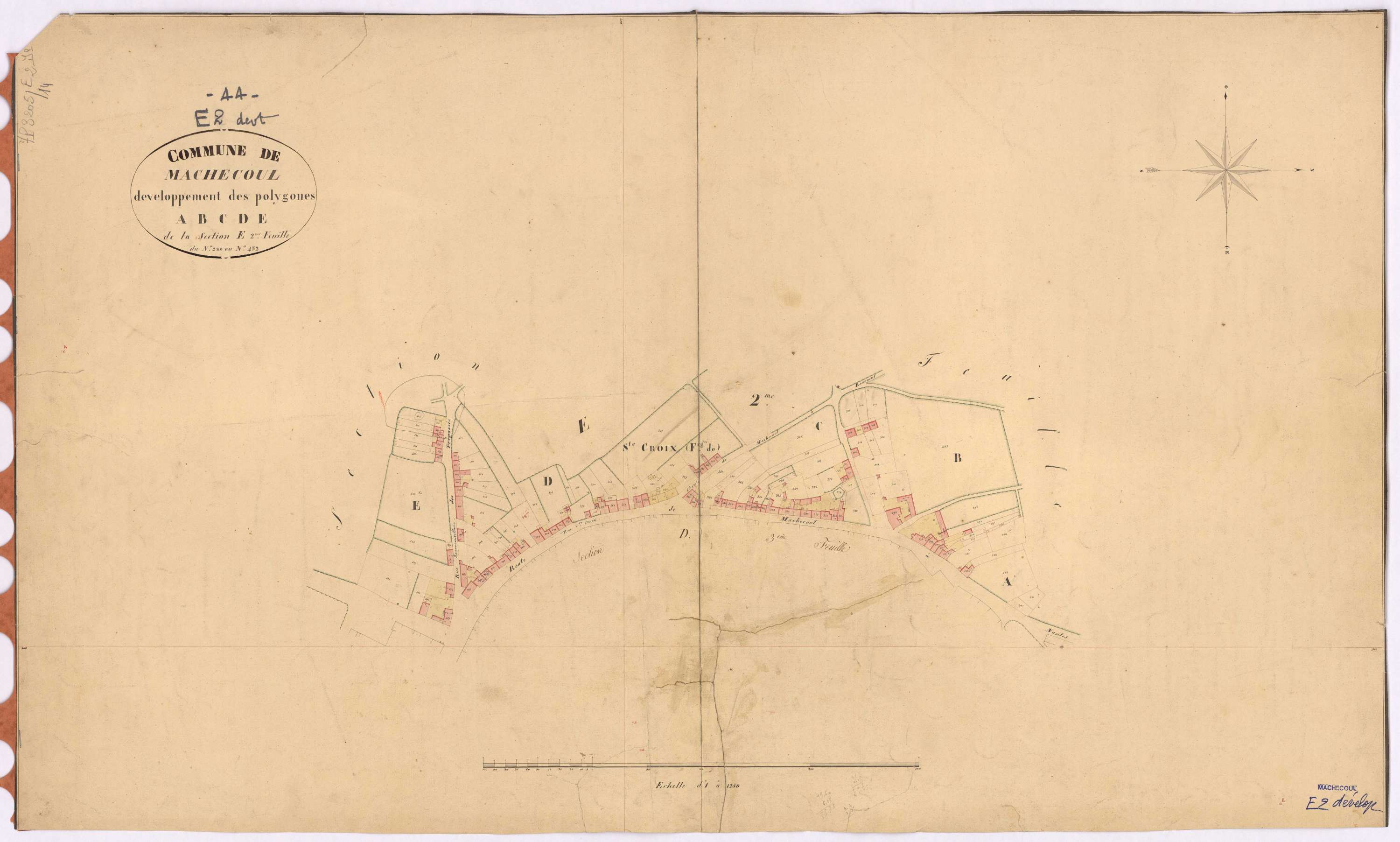 Machecoul - Section E2 (développement) Rivières (section des) ; 236-821 ; développement du Faubourg de Sainte-Croix