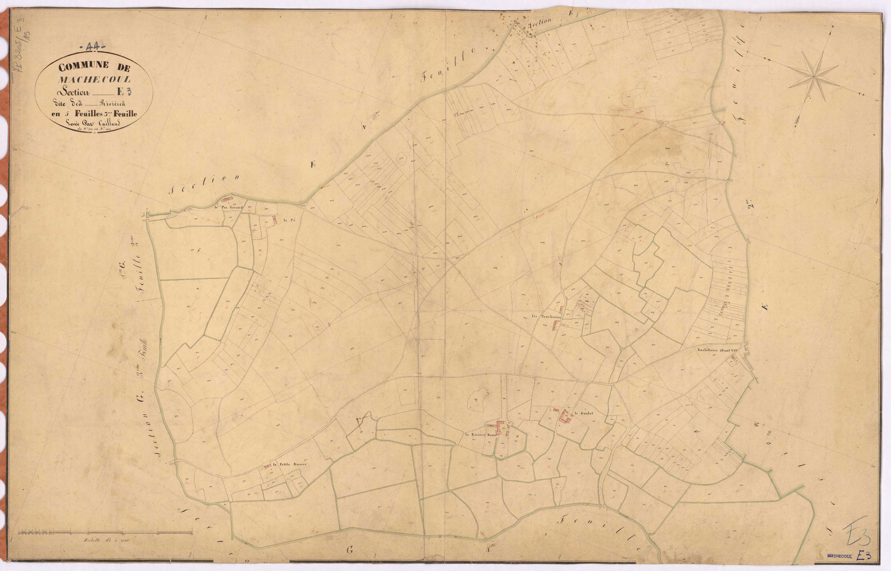 Machecoul - Section E3 Rivières (section des) ; 822-1120