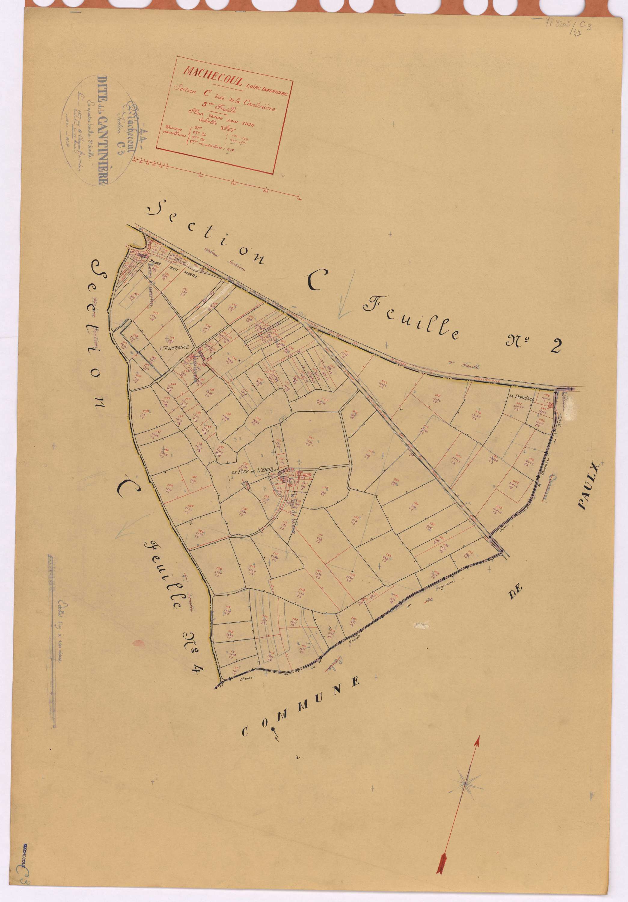 Machecoul - Section C3 Cantinière (section de La) ; 616-758