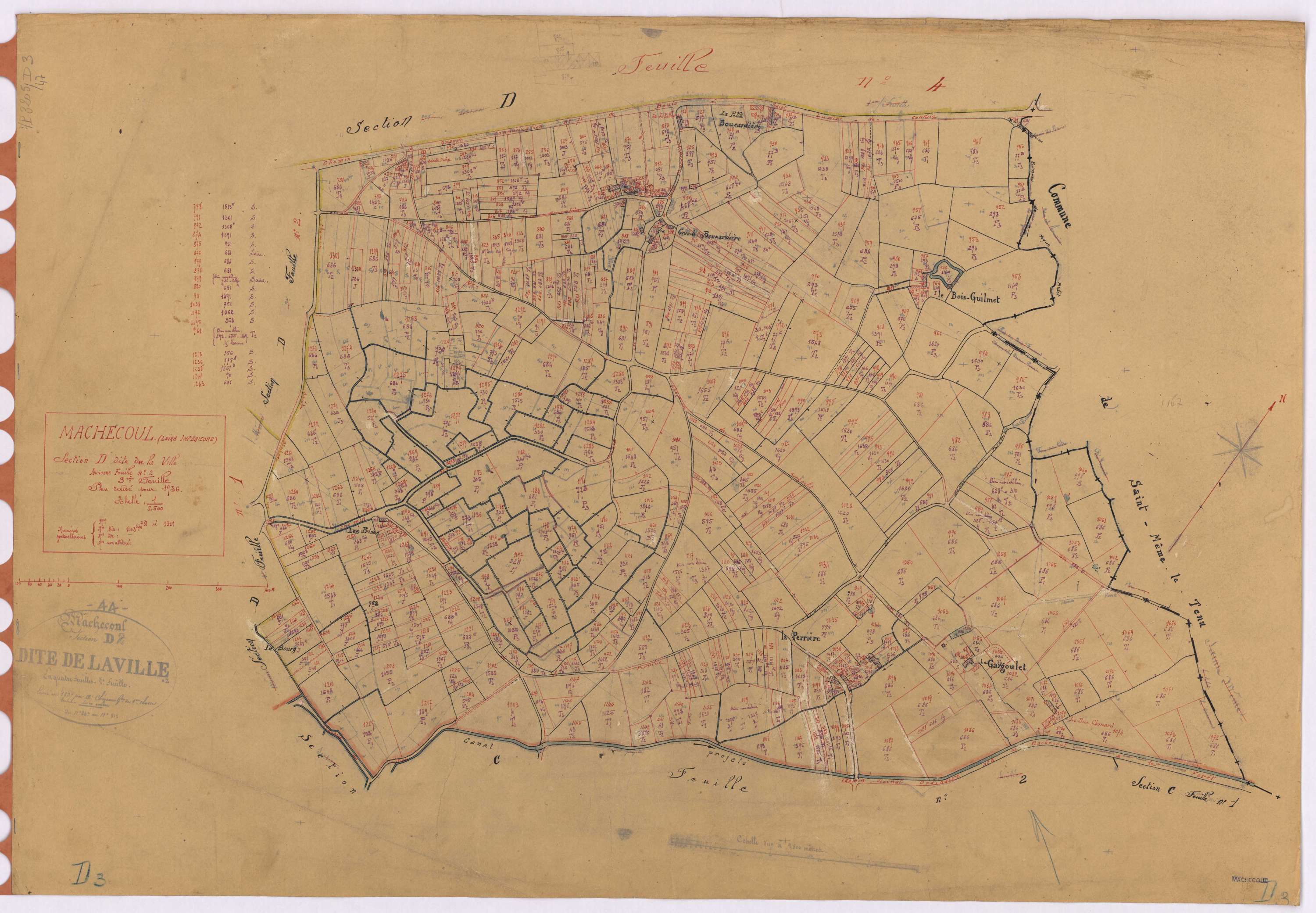 Machecoul - Section D3 Ville (section de La) ; 781-1301