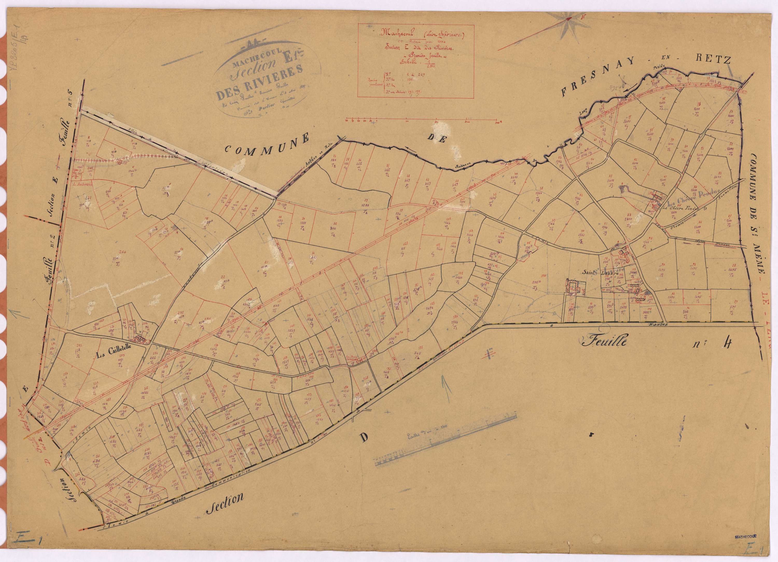Machecoul - Section E1 Rivières (section des) ; 1-269