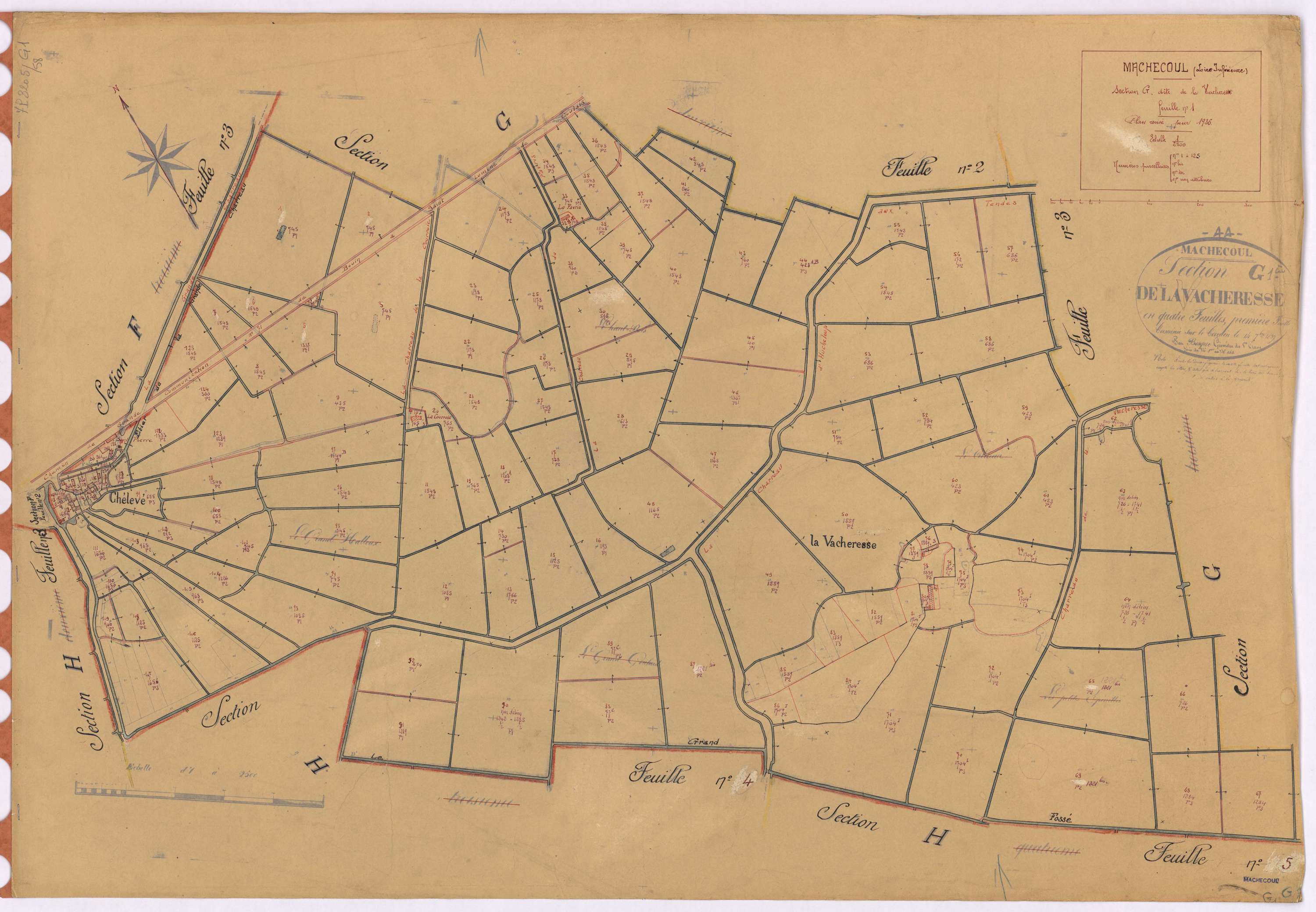 Machecoul - Section G1 Vacheresse (section de La) ; 1-125