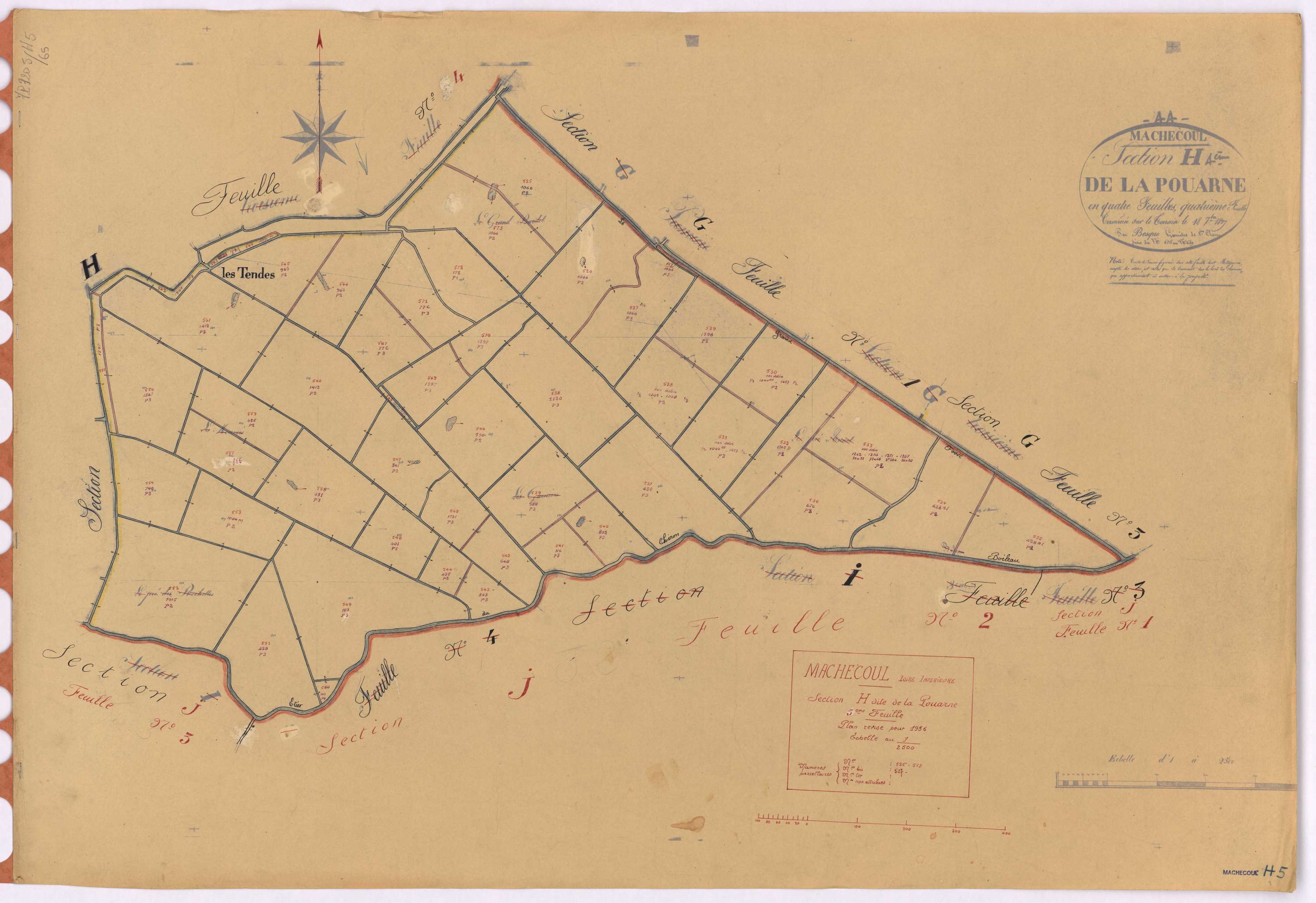 Machecoul - Section H5 Pouarne (section de La) ; 525-573
