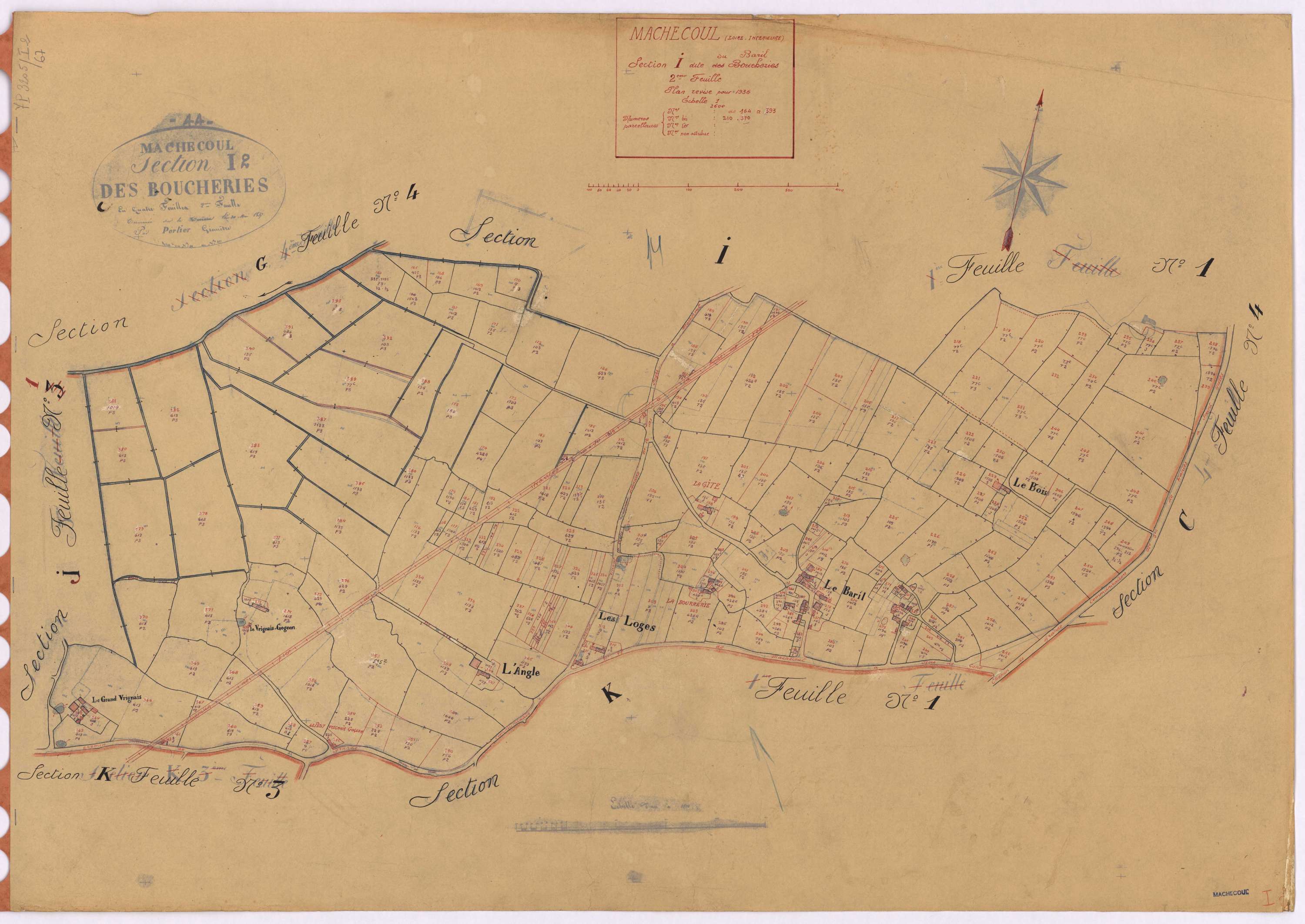 Machecoul - Section I2 Baril (section du) ; 164-393