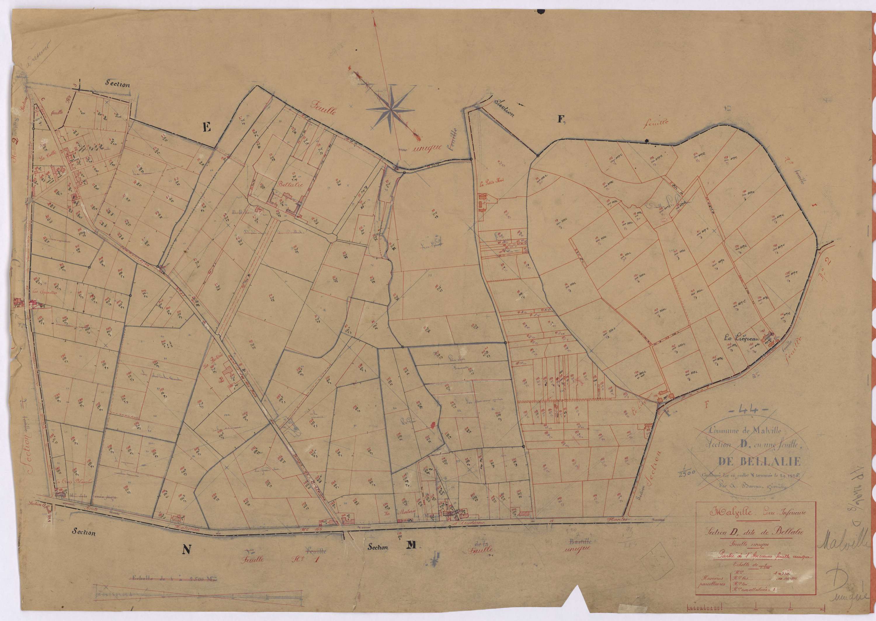 Malville - Section D Bellalie (section de) ; 1-330