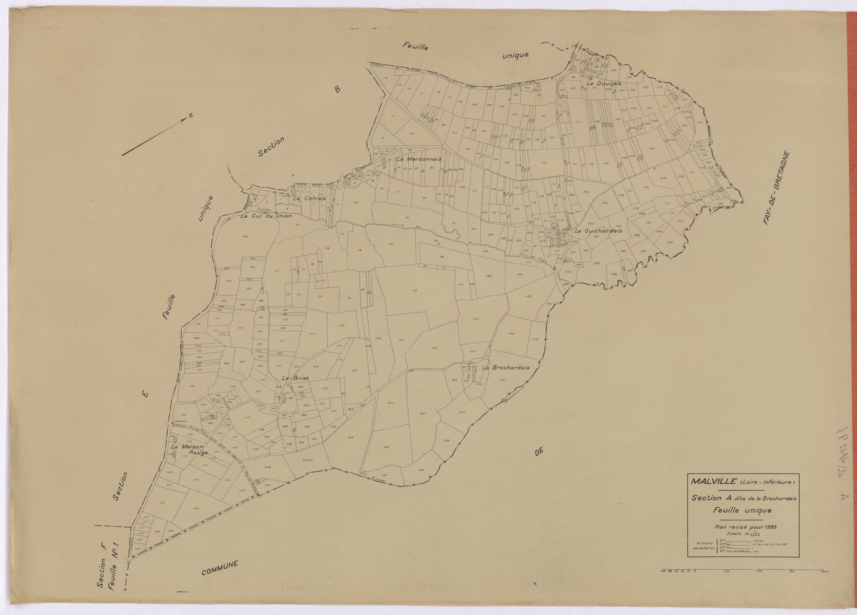 Malville - Section A Brochardais (section de La) ; 1-499