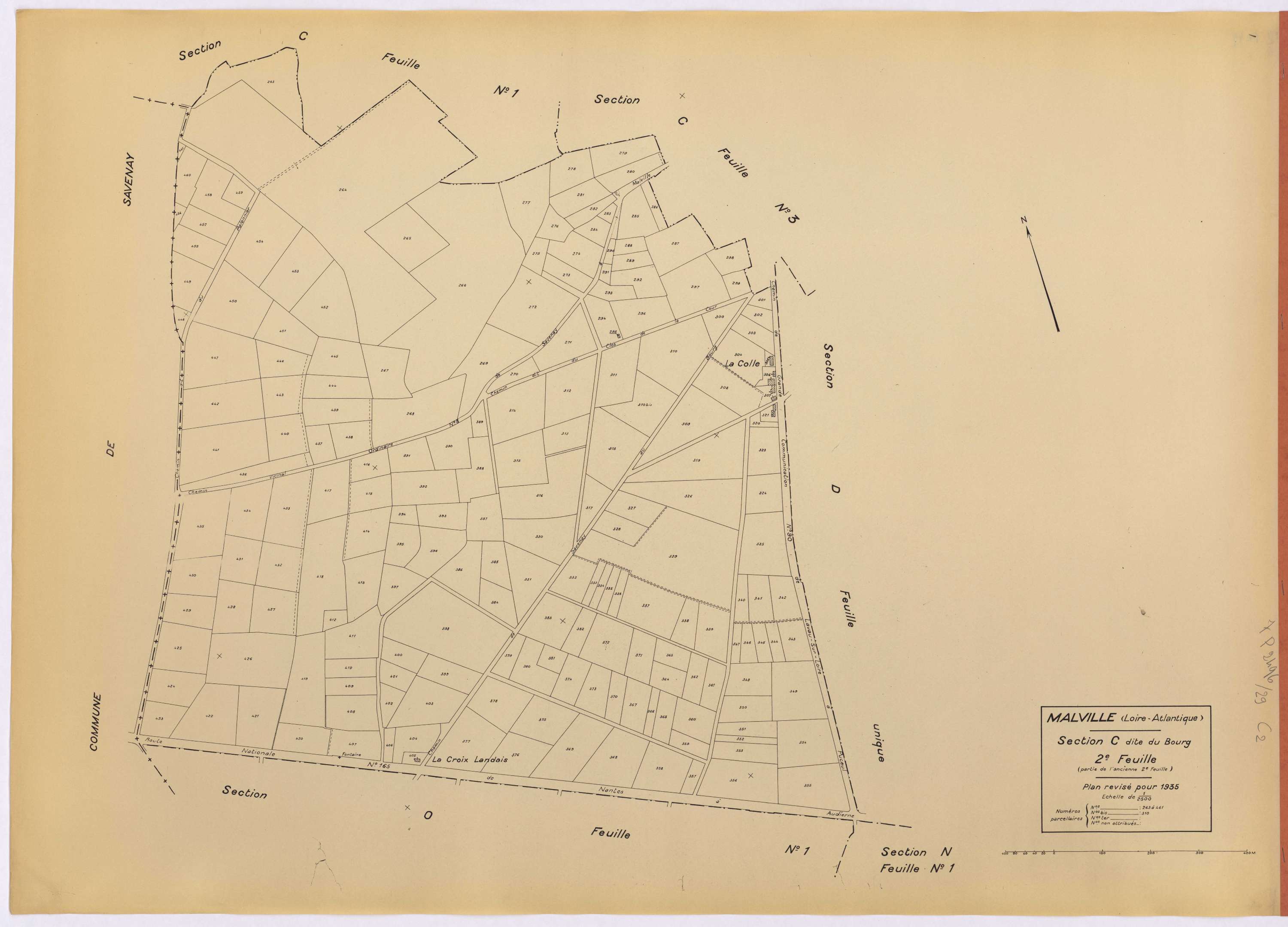 Malville - Section C2 Bourg (section du) ; 263-461