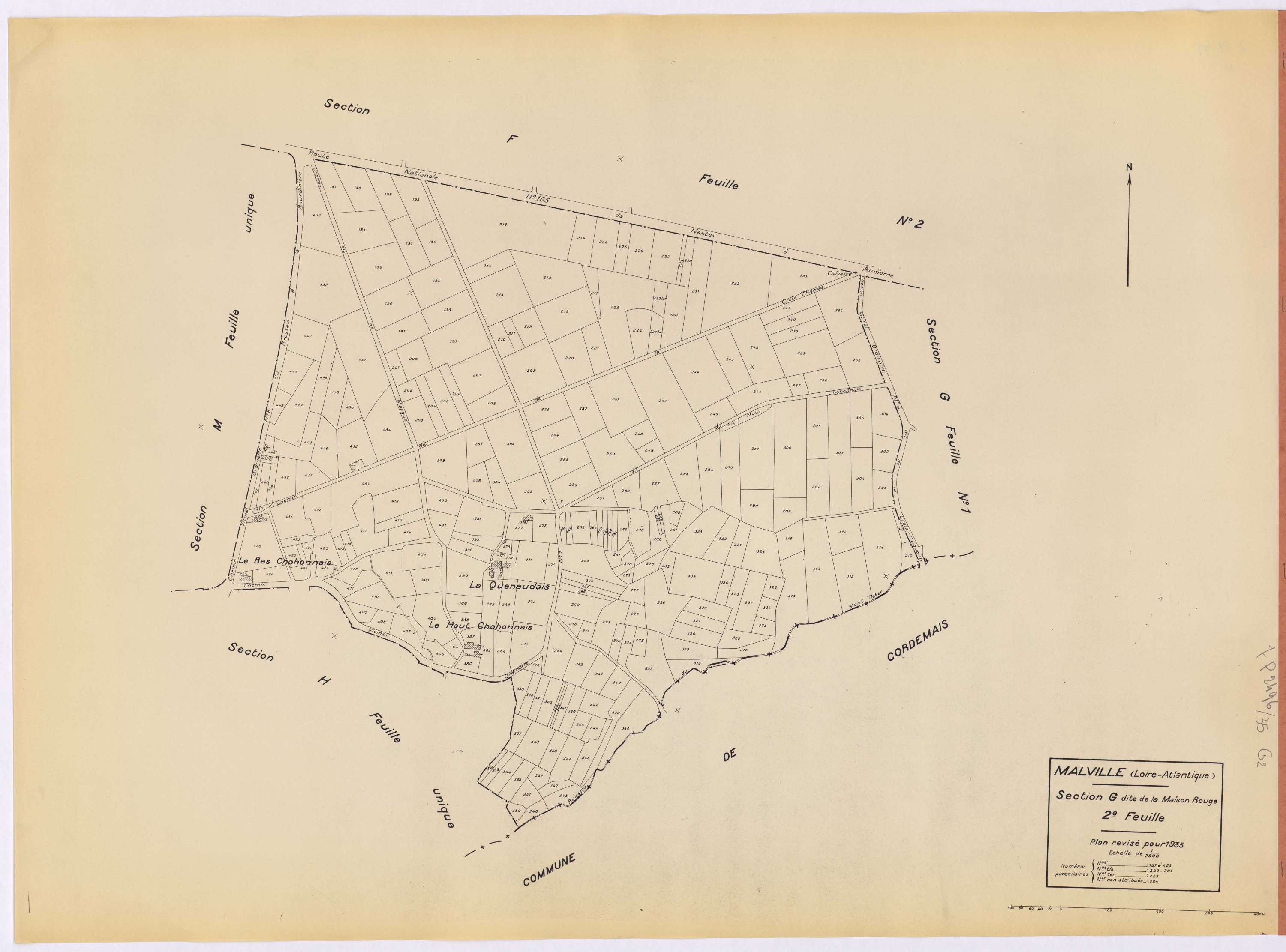 Malville - Section G2 Maison Rouge (section de La) ; 187-453