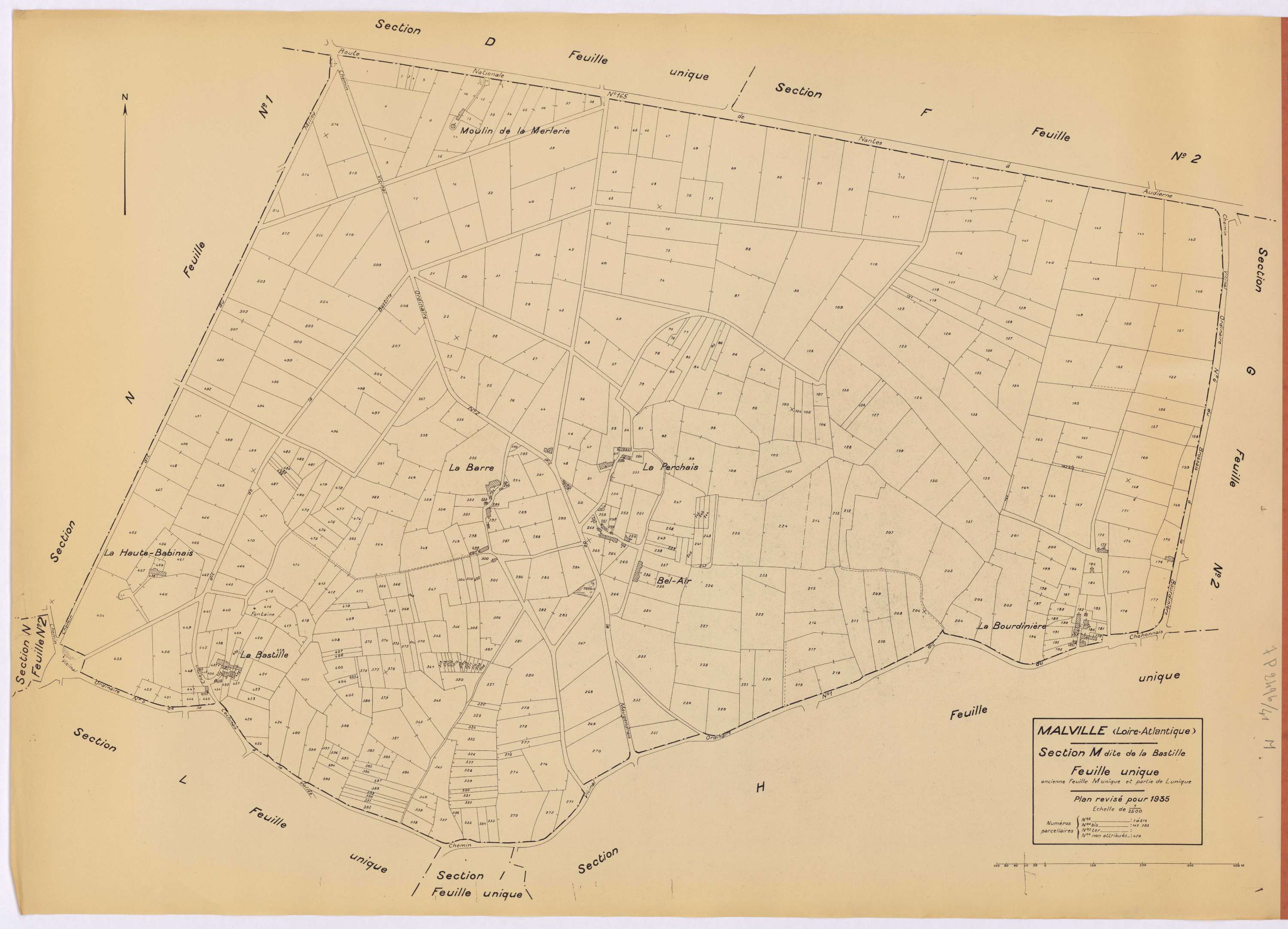Malville - Section M Bastille (section de La) ; 1-516