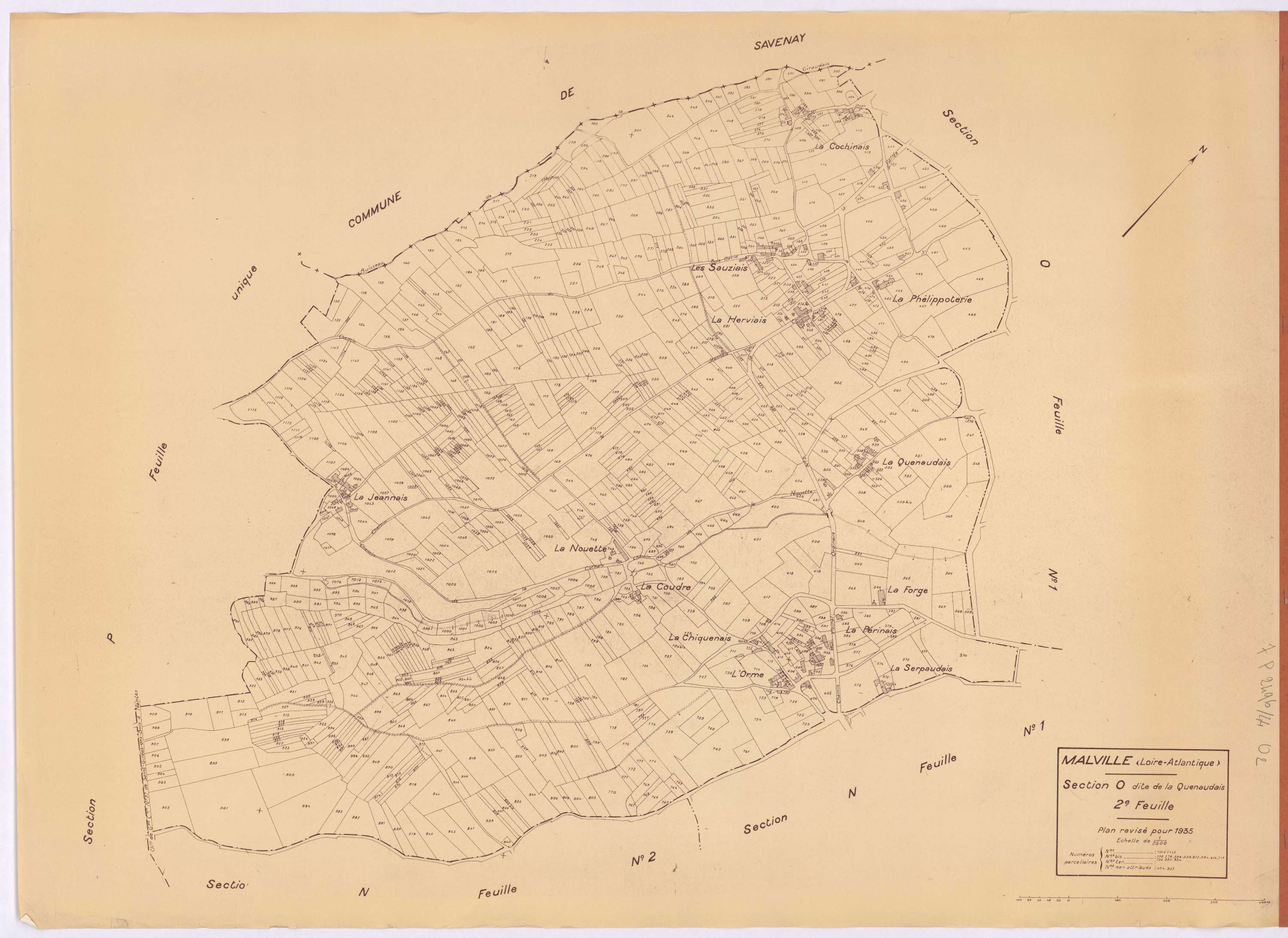 Malville - Section O2 Quenaudais (section de La) ; 131-1145