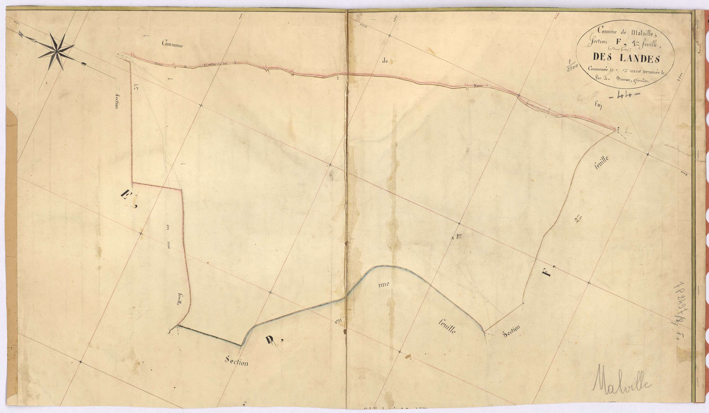 Malville - Section F1 Landes (section des)