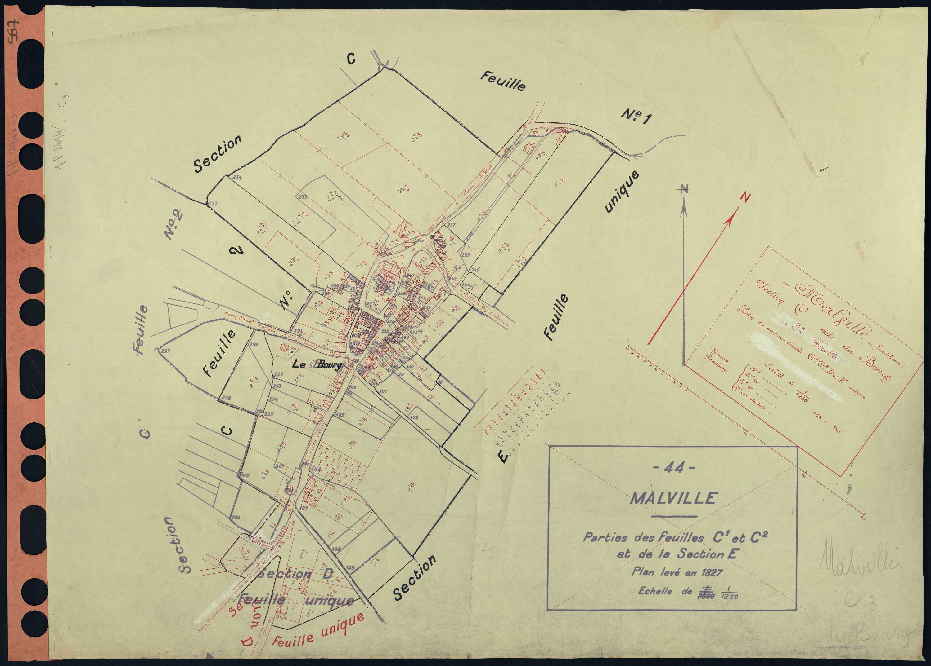 Malville - Section C3 Bourg (section du) . 462-563