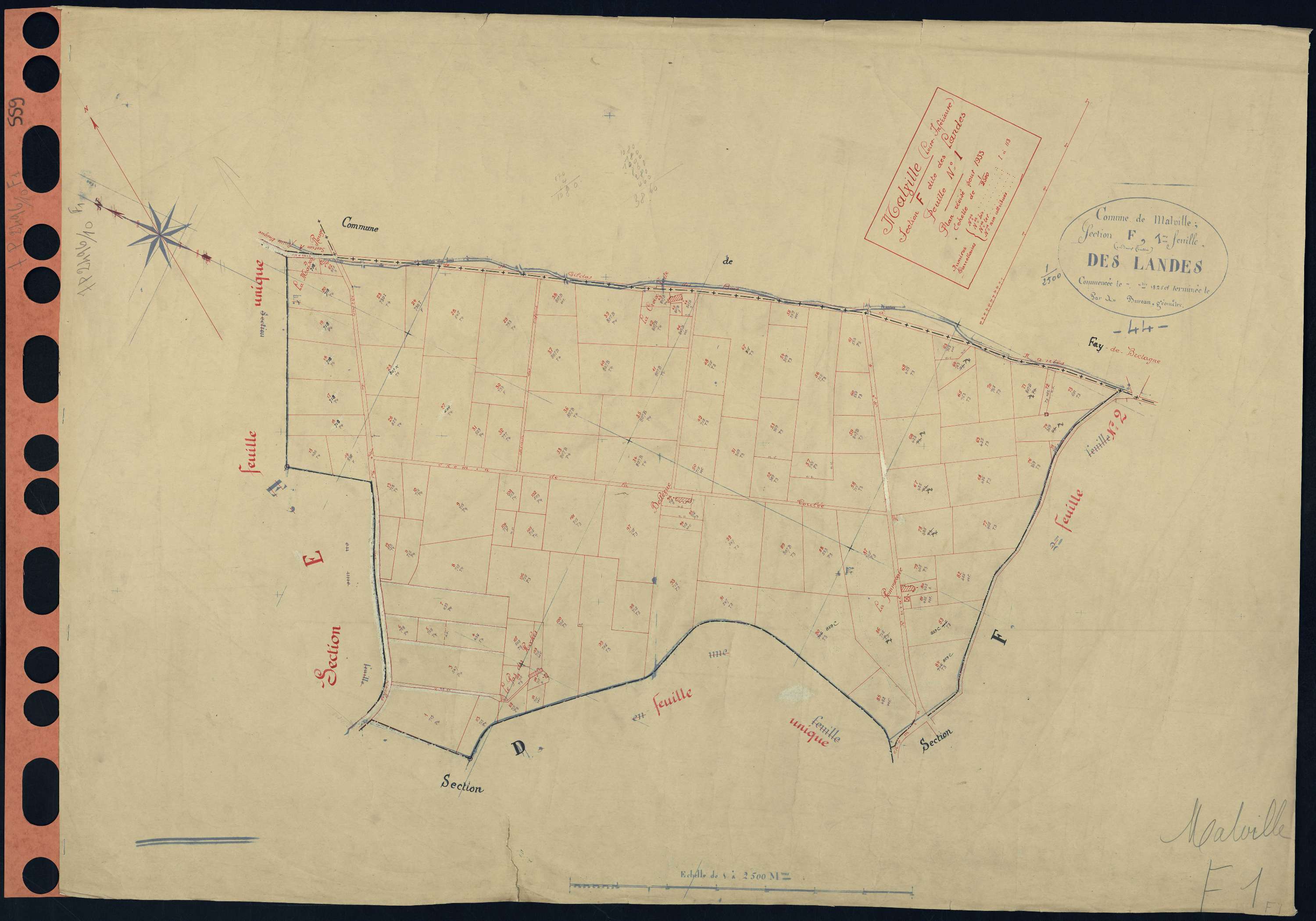 Malville - Section F1 Landes (section des) . 1-113