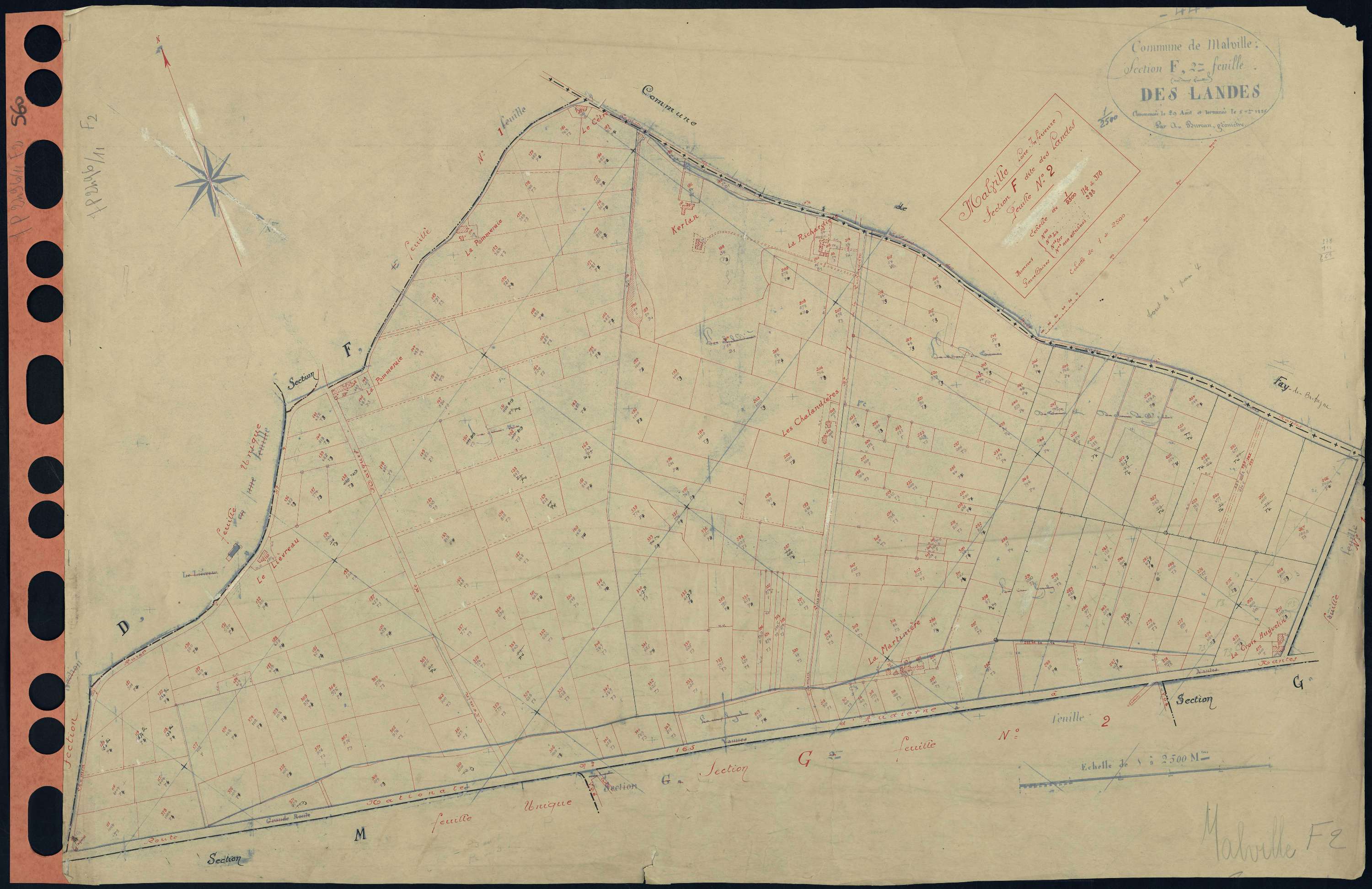 Malville - Section F2 Landes (section des) . 114-378
