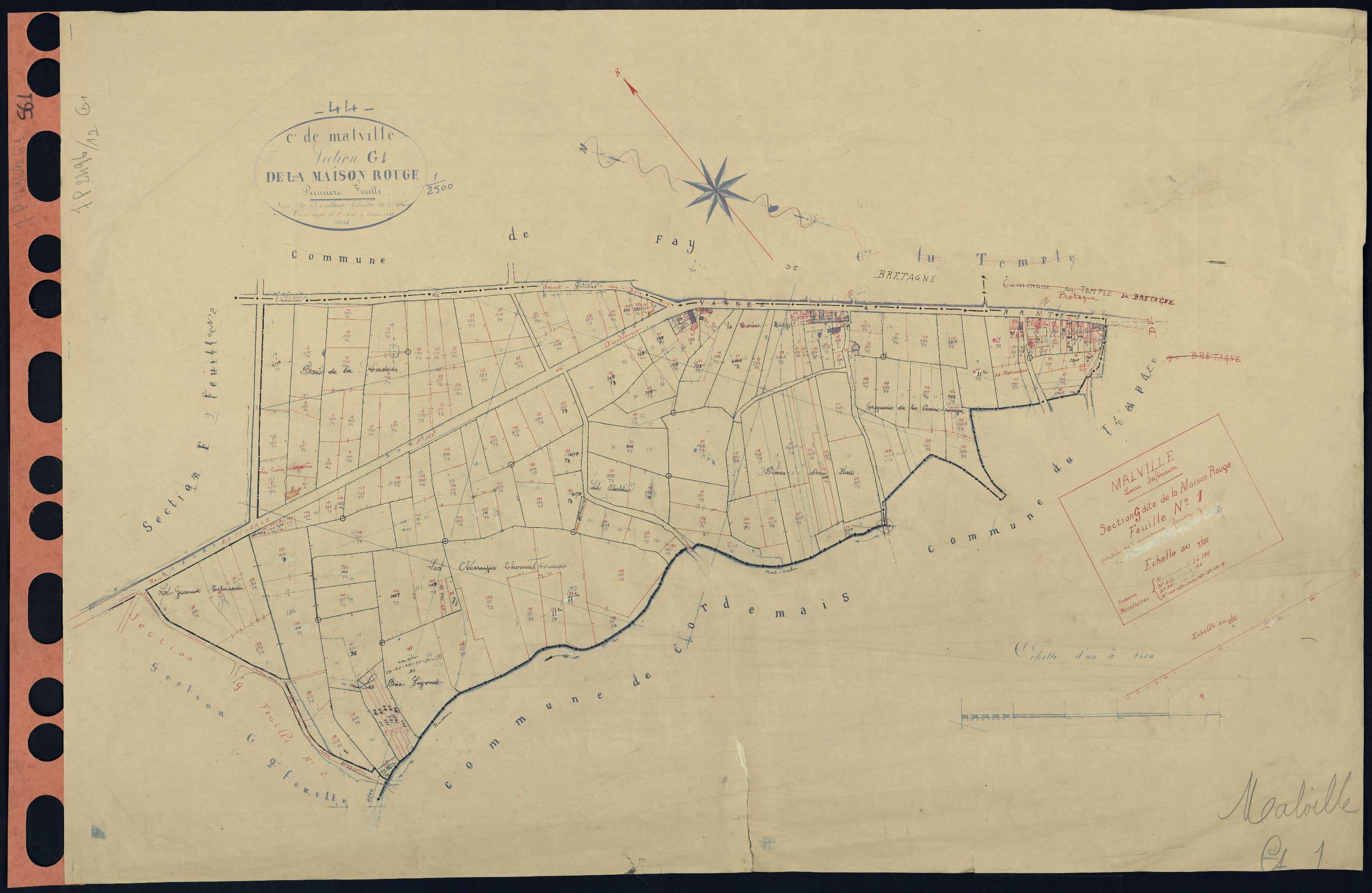 Malville - Section G1 Maison Rouge (section de La) . 1-186
