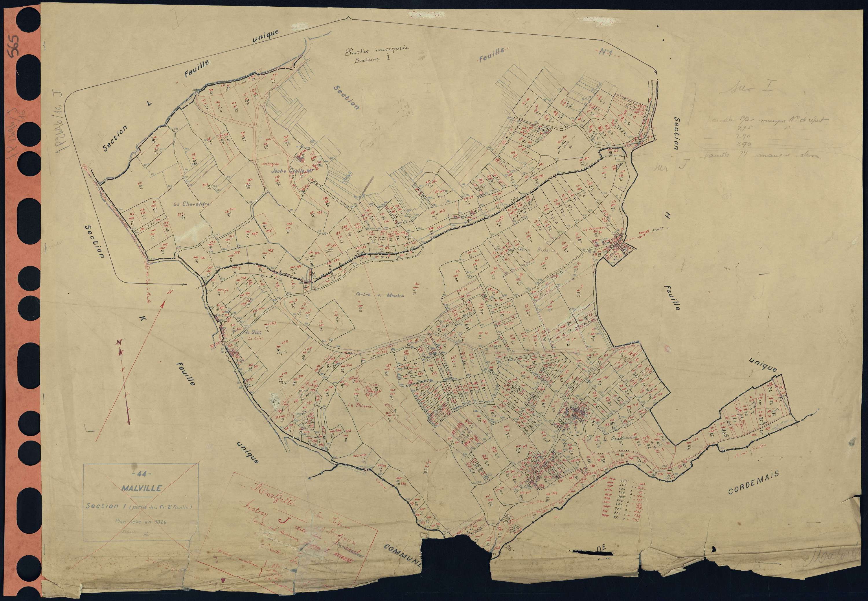 Malville - Section J Soudinière (section de La) . 1-374