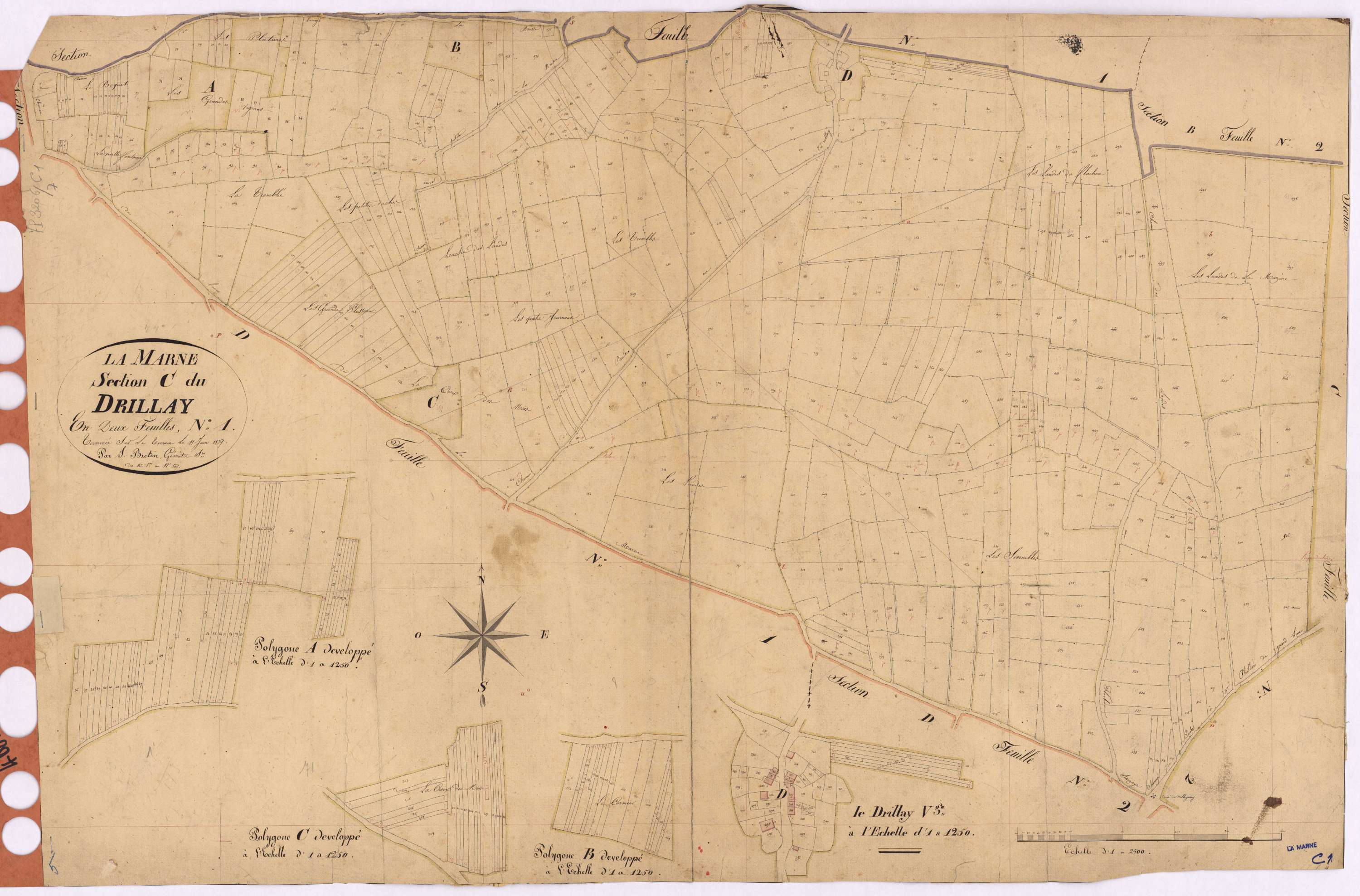La Marne - Section C1 Drillay (section du) ; 1-547